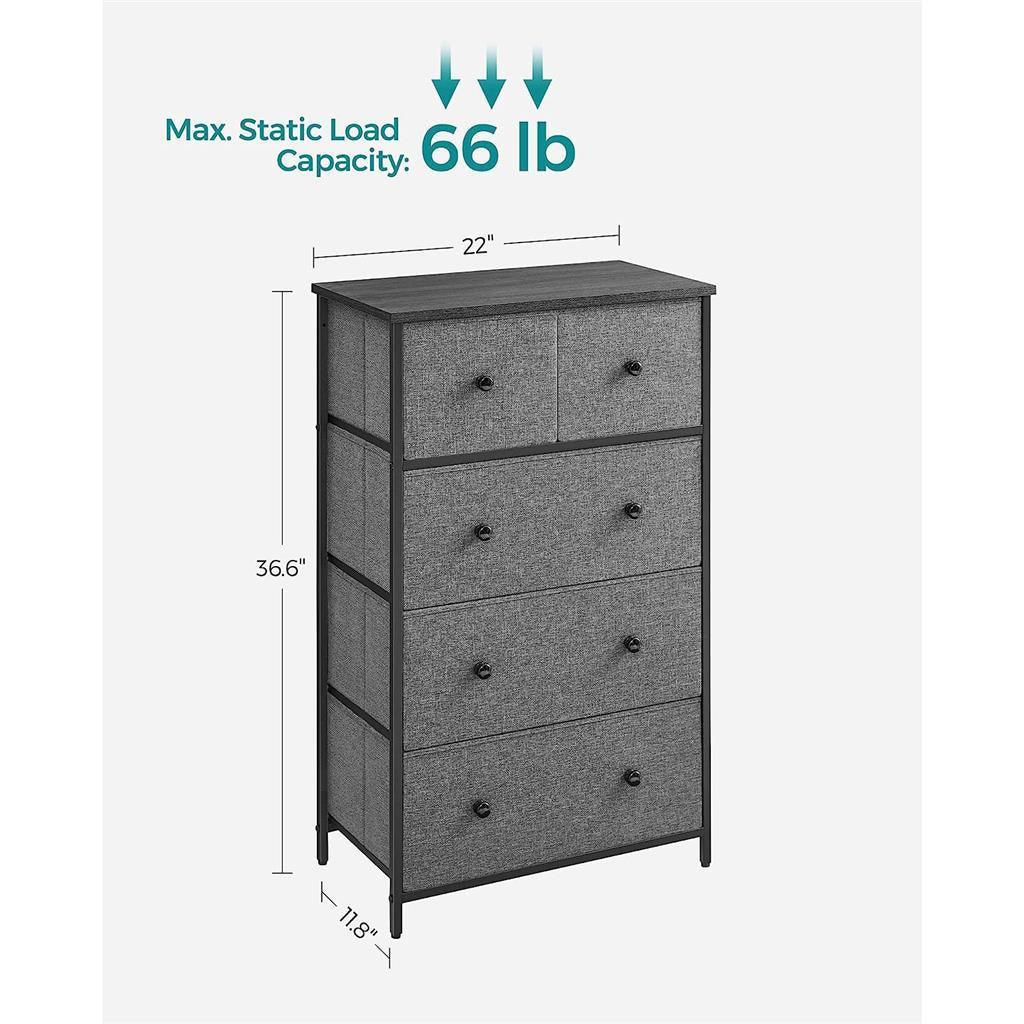 Storage Tower with 5 Fabric Drawers FredCo