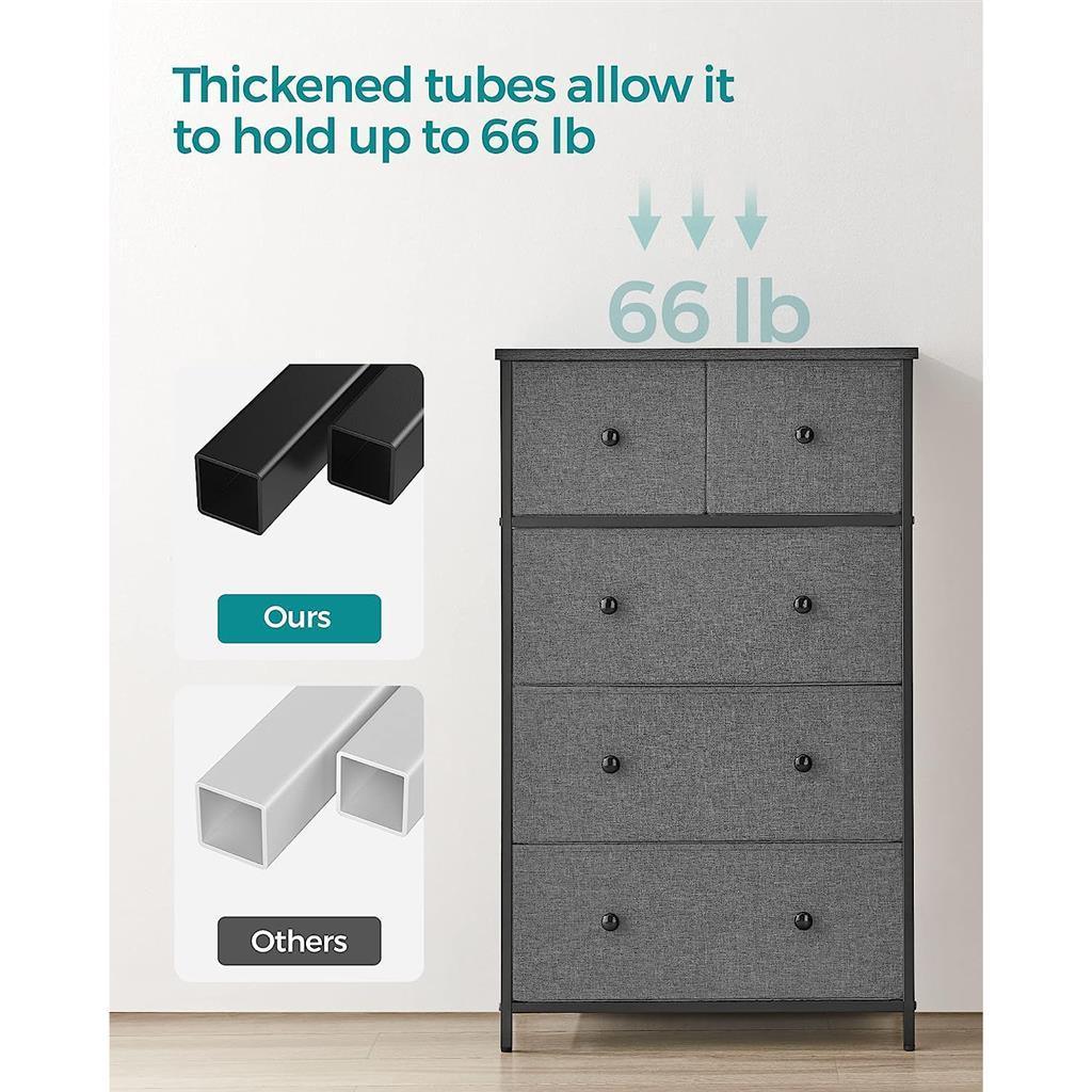 Storage Tower with 5 Fabric Drawers FredCo