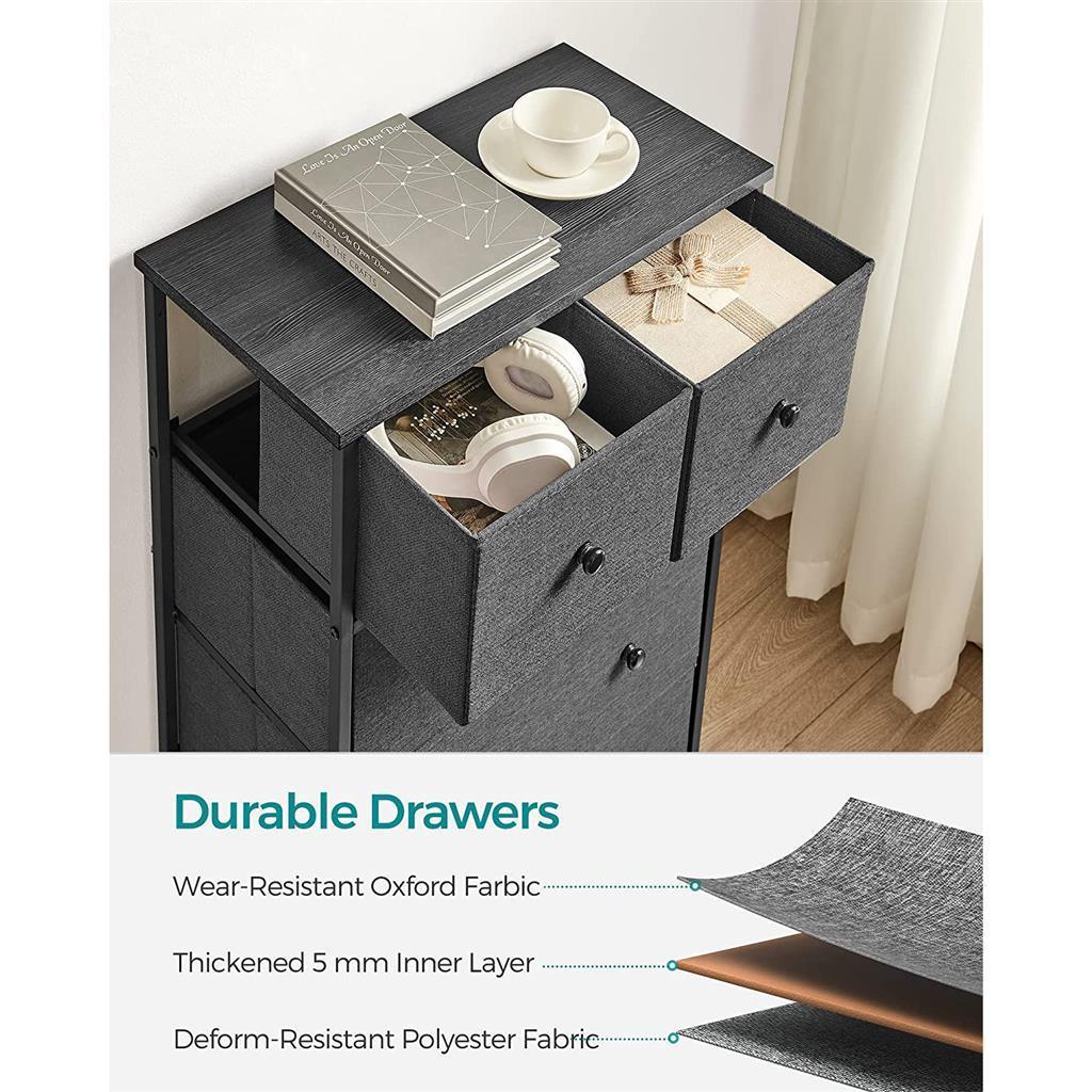 Storage Tower with 5 Fabric Drawers FredCo