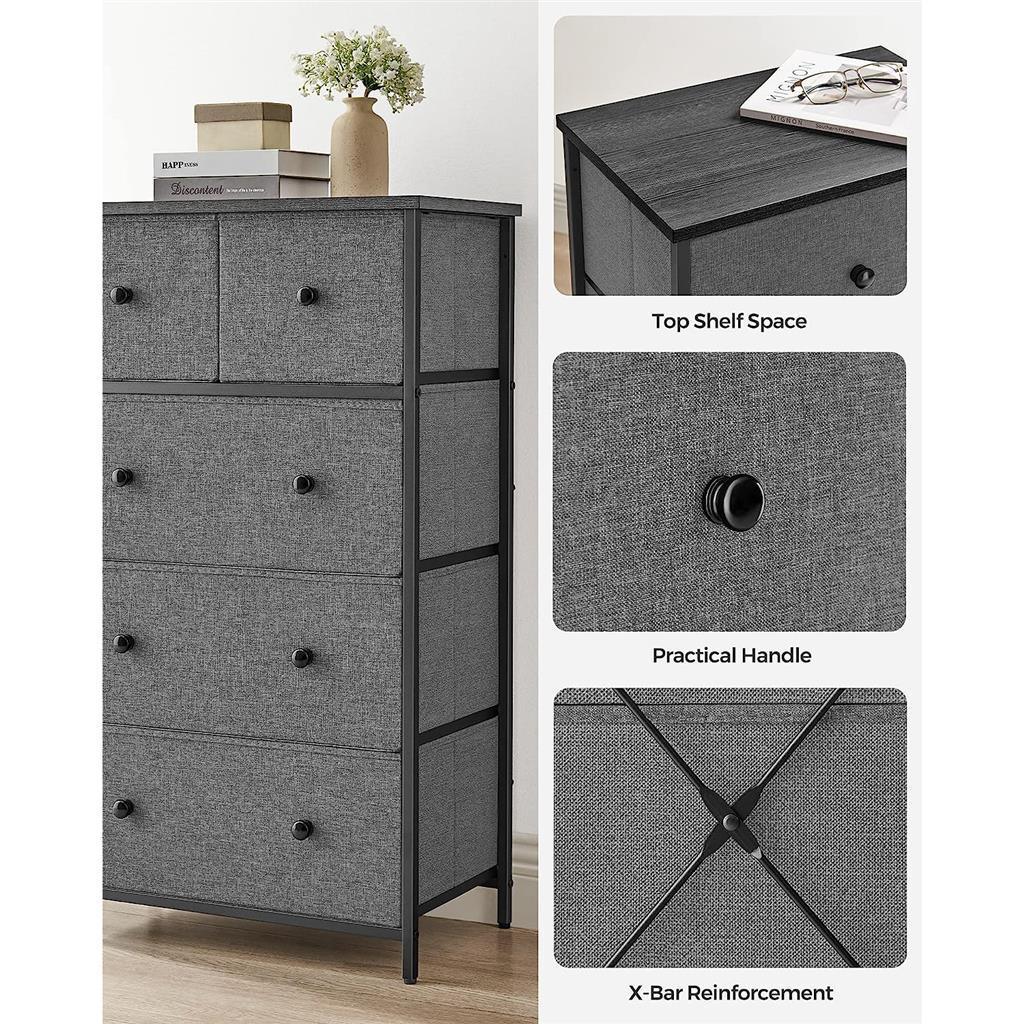 Storage Tower with 5 Fabric Drawers FredCo