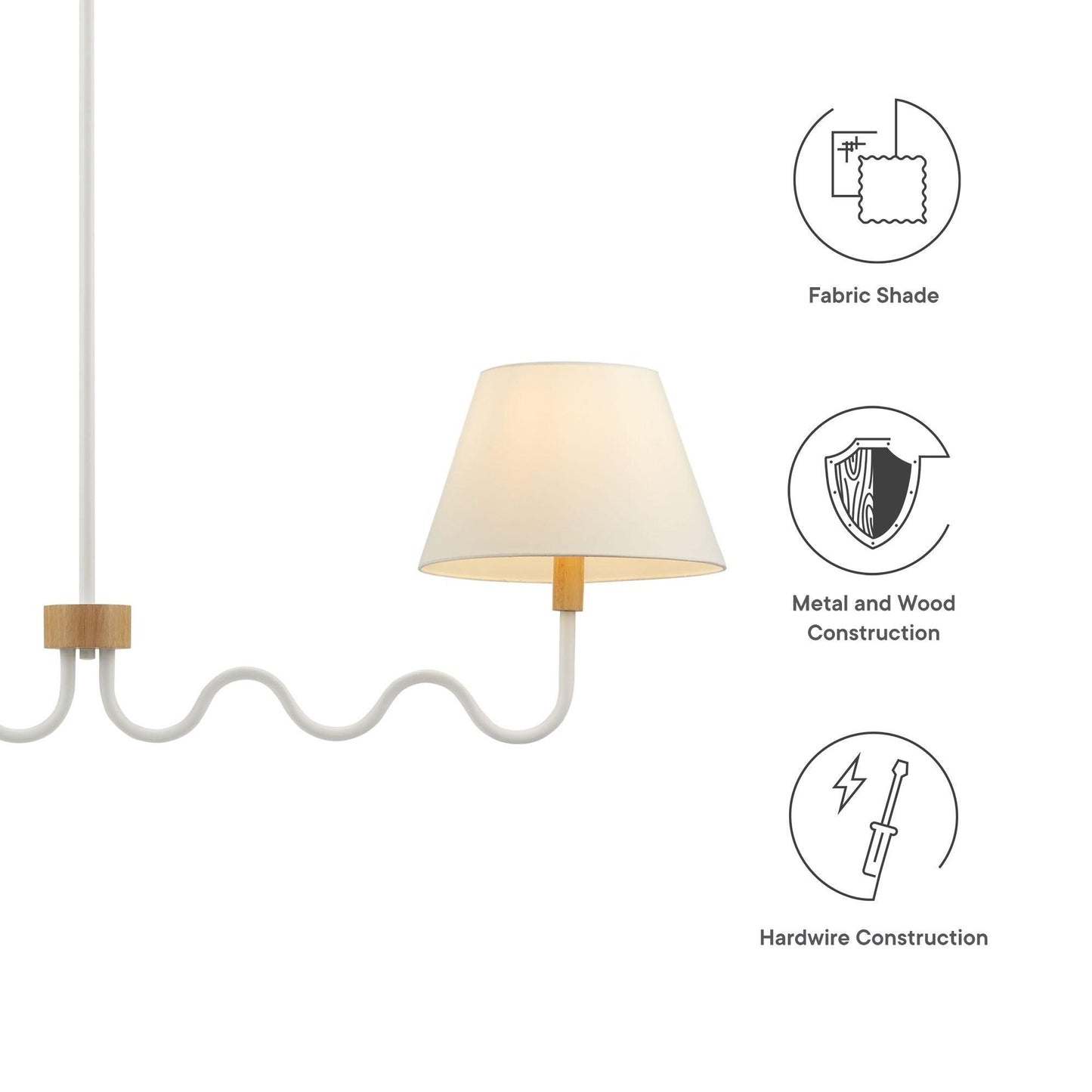 Sunlit Squiggle 2-Arm Pendant Light by Modway FredCo