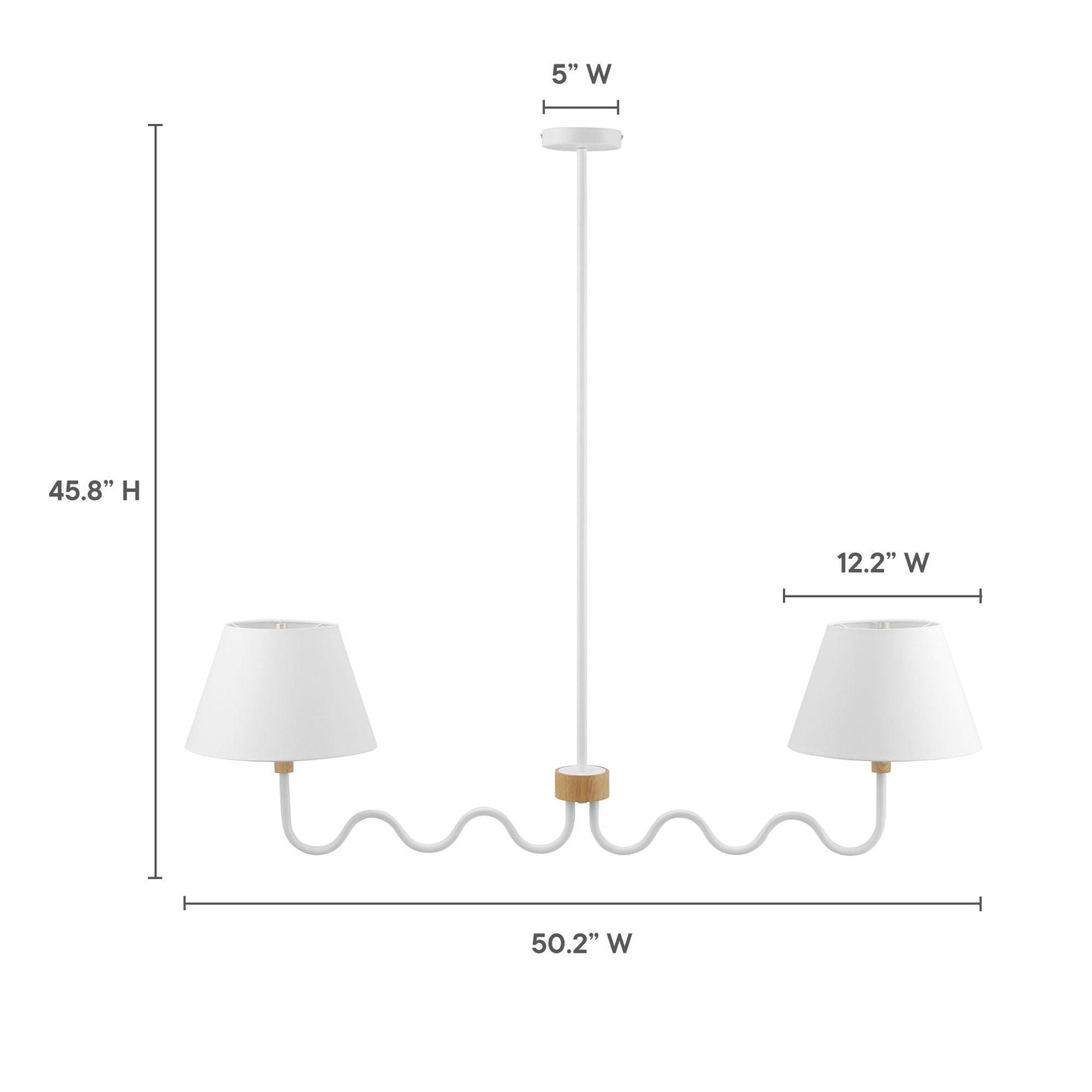 Sunlit Squiggle 2-Arm Pendant Light by Modway FredCo
