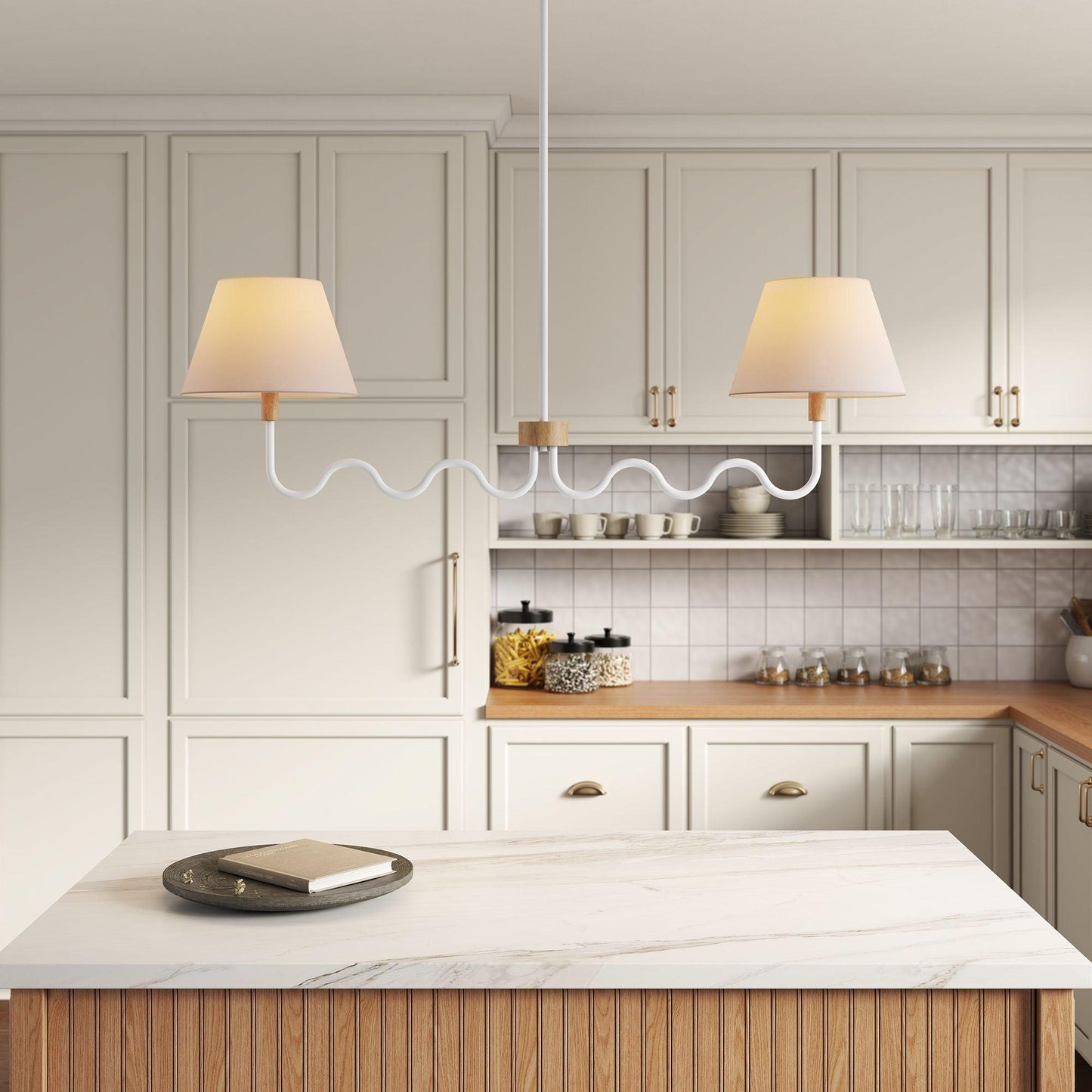 Sunlit Squiggle 2-Arm Pendant Light by Modway FredCo