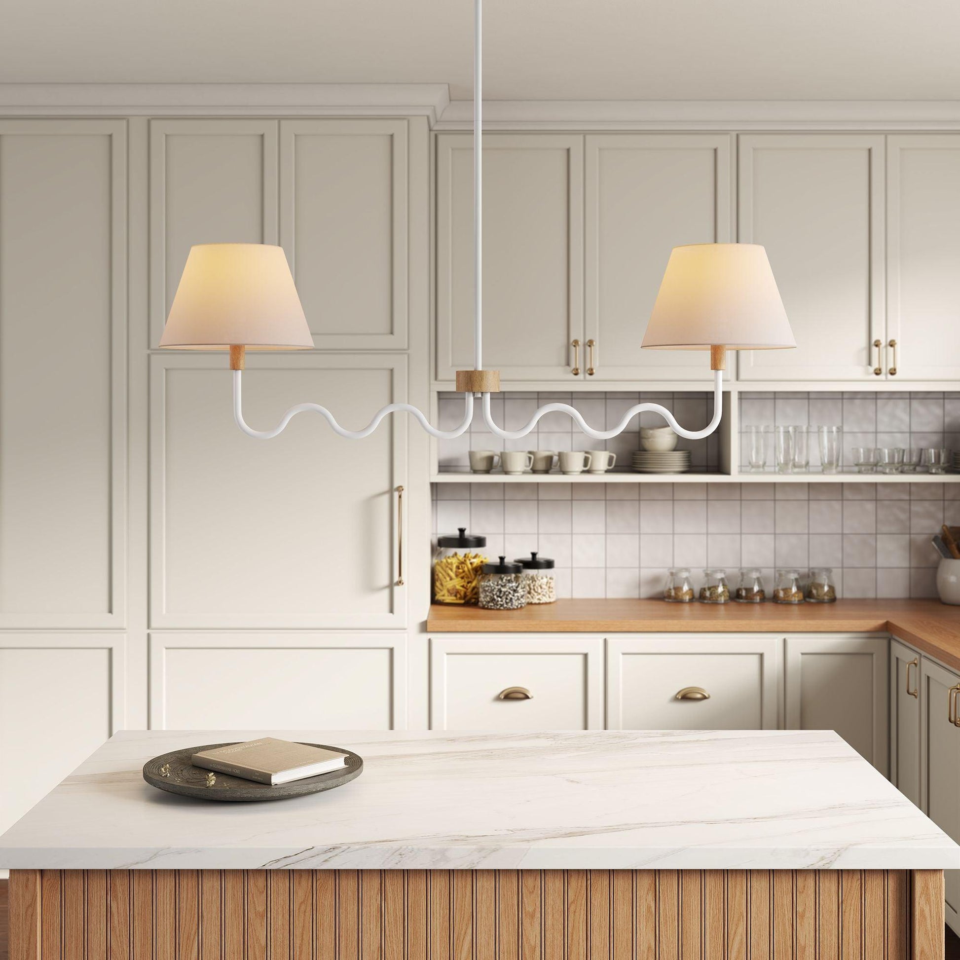 Sunlit Squiggle 2-Arm Pendant Light by Modway FredCo