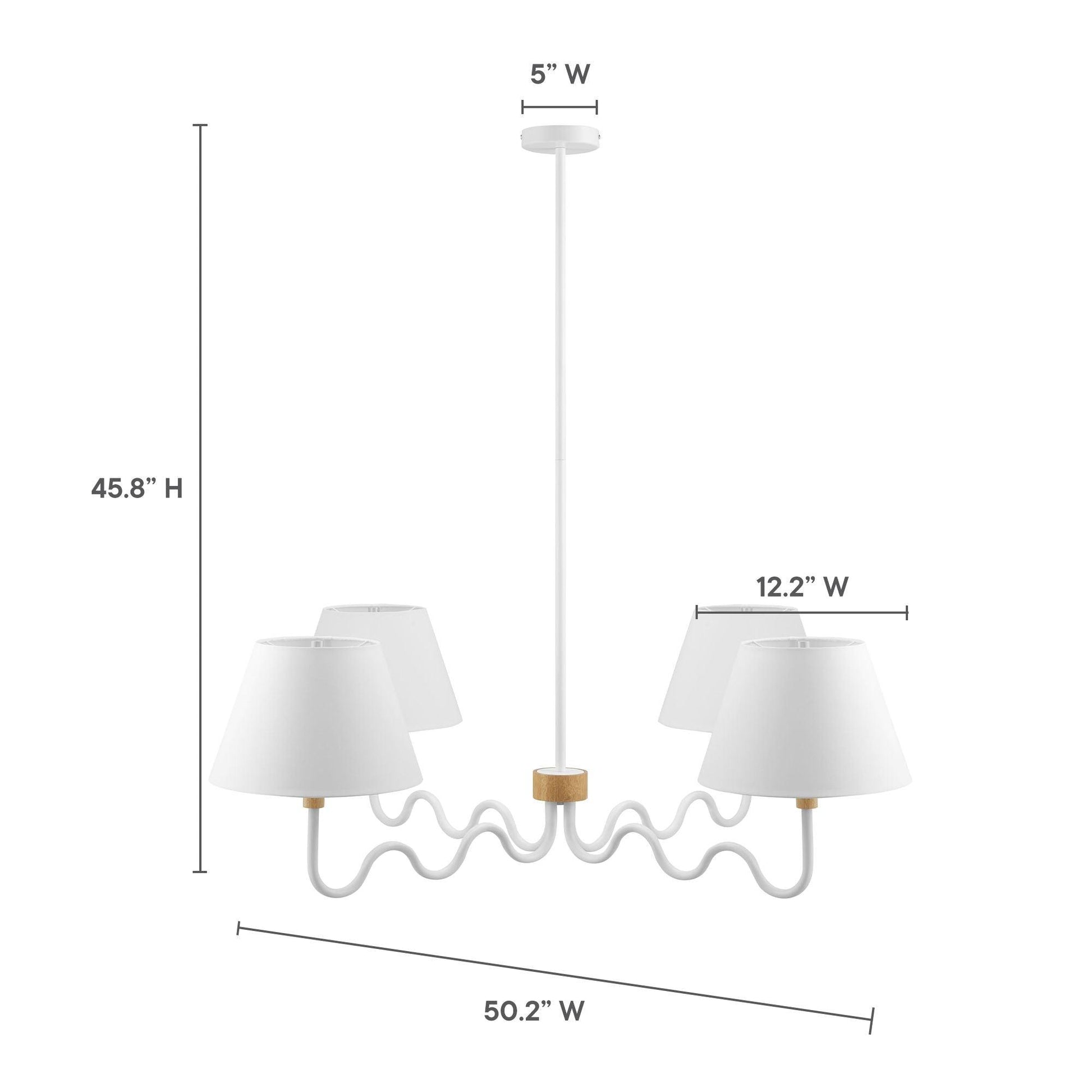 Sunlit Squiggle 4-Arm Pendant Light by Modway FredCo