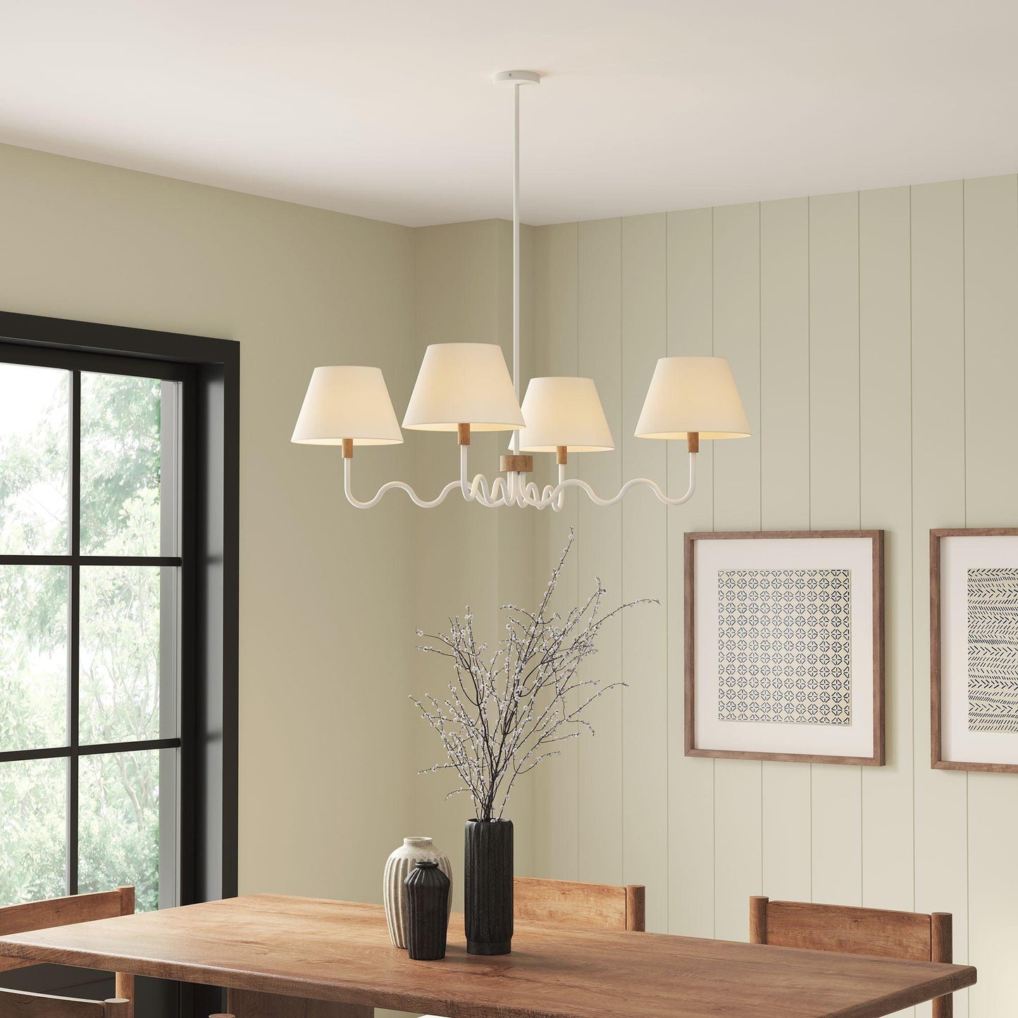 Sunlit Squiggle 4-Arm Pendant Light by Modway FredCo