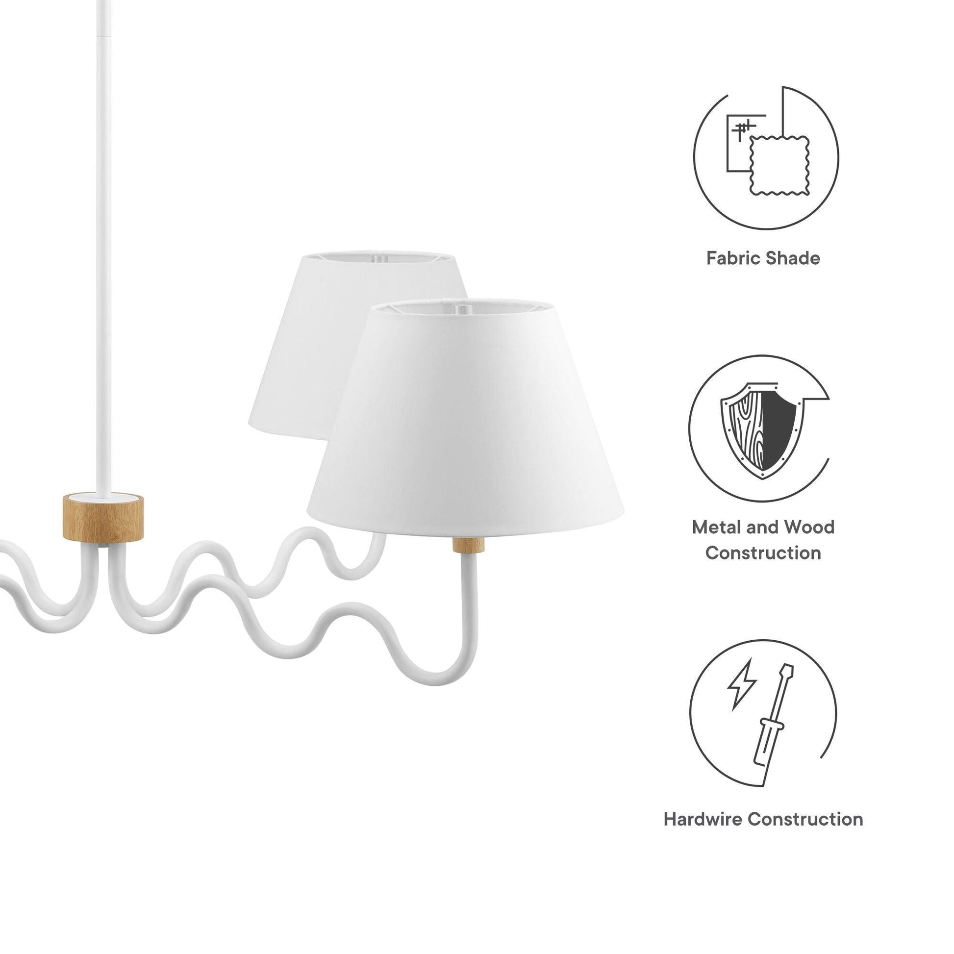 Sunlit Squiggle 4-Arm Pendant Light by Modway FredCo