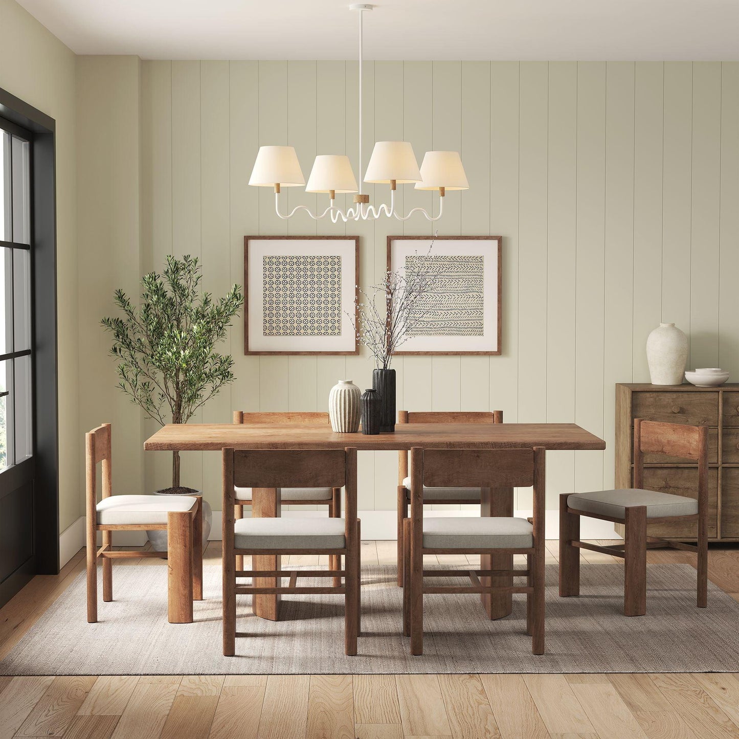 Sunlit Squiggle 4-Arm Pendant Light by Modway FredCo