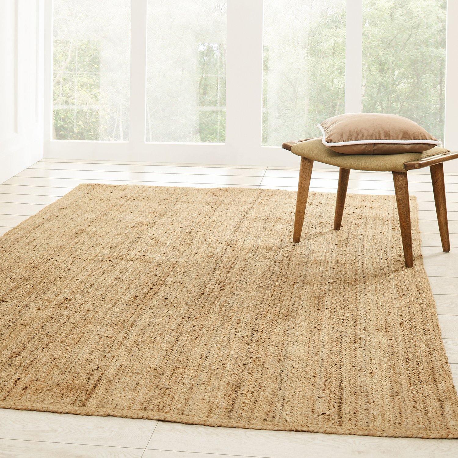 Superior Natural Braided Collection Hand Woven Jute Rug FredCo
