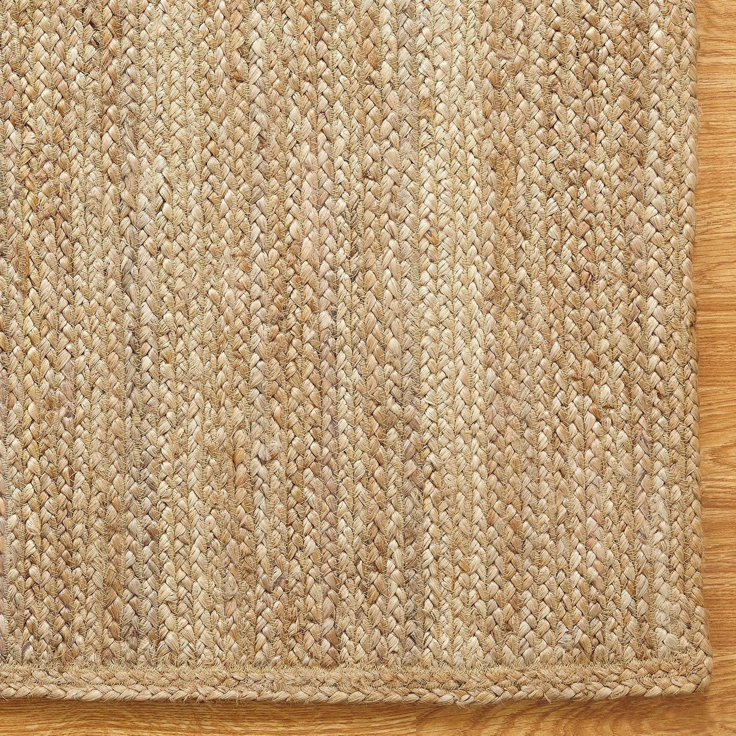Superior Natural Braided Collection Hand Woven Jute Rug FredCo