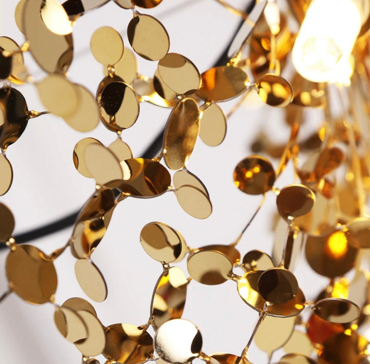 Suspension LED for Dining Room, Modern Gold Chic Chandelier Golden Design FredCo