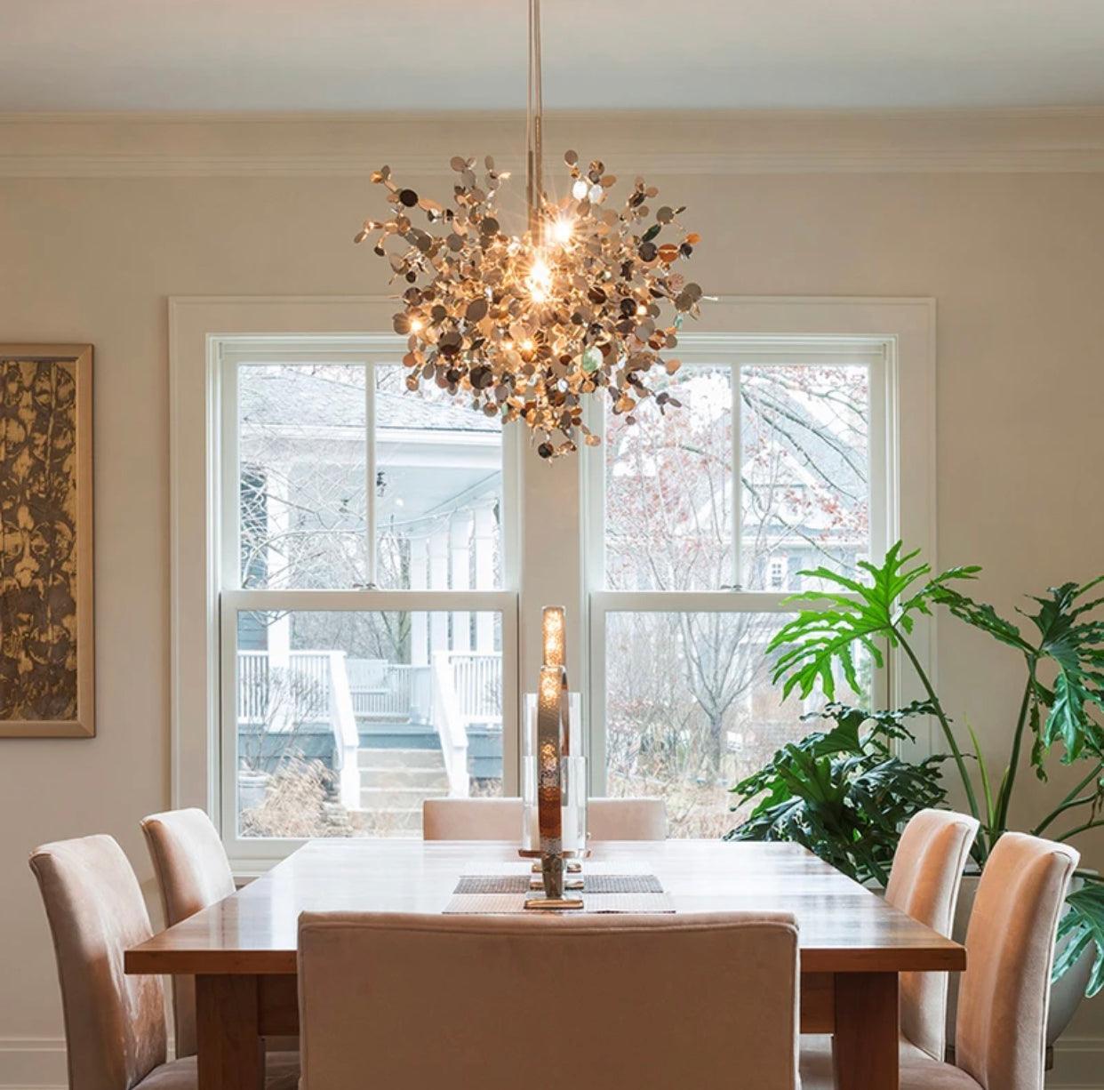 Suspension LED for Dining Room, Modern Gold Chic Chandelier Golden Design FredCo