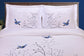 Swallow 100% Cotton Floral Embroidered Duvet Cover Set FredCo
