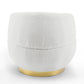 Swivel Barrel Chair with Gold Stainless Steel Base, with Storage Ottoman, Ivory FredCo