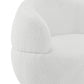 Swivel Barrel Chair with Gold Stainless Steel Base, with Storage Ottoman, Ivory FredCo