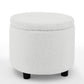 Swivel Barrel Chair with Gold Stainless Steel Base, with Storage Ottoman, Ivory FredCo