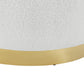 Swivel Barrel Chair with Gold Stainless Steel Base, with Storage Ottoman, Ivory FredCo