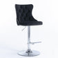 Swivel Velvet Barstools Adjusatble Seat Height from 25-33 Inch, Set of 2 FredCo