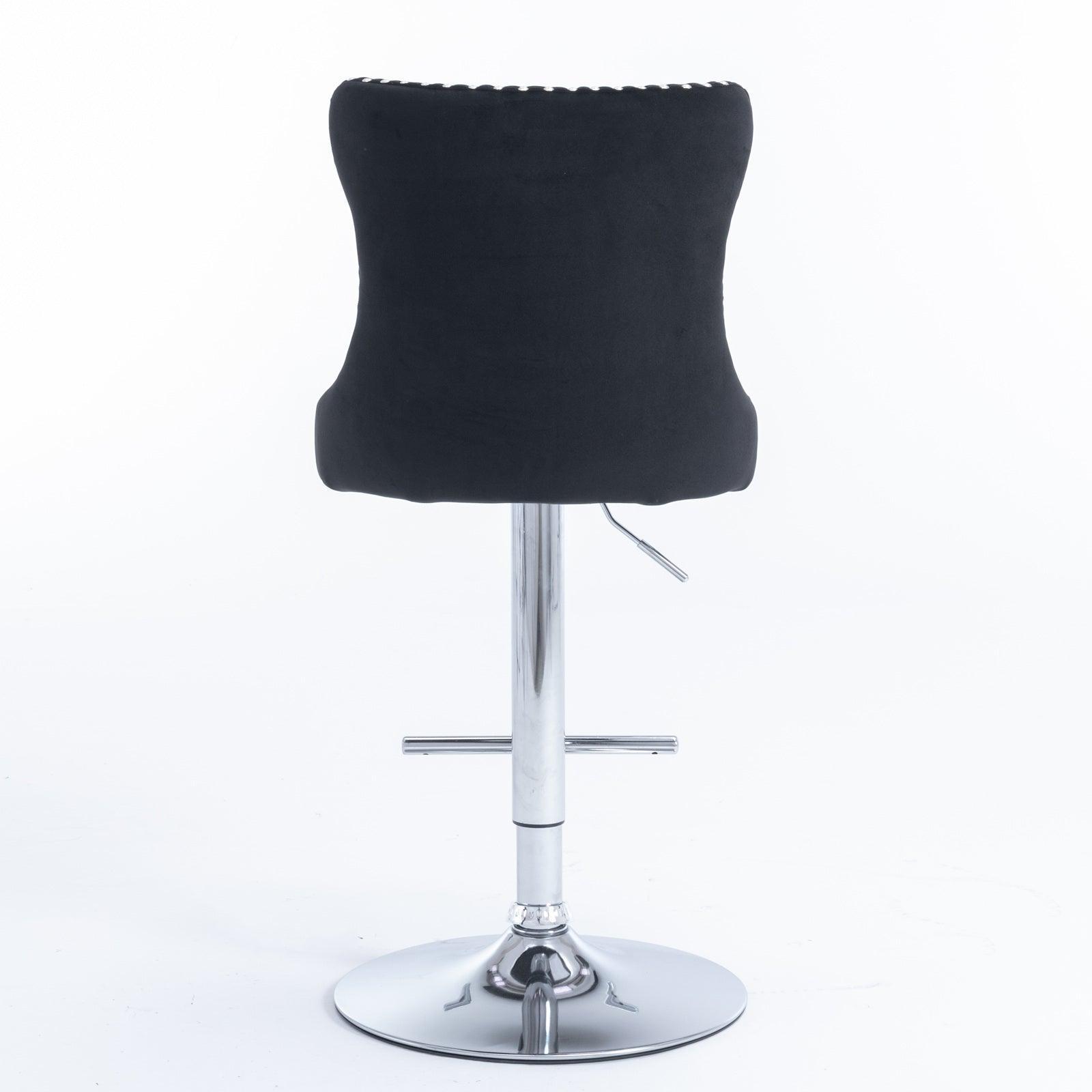 Swivel Velvet Barstools Adjusatble Seat Height from 25-33 Inch, Set of 2 FredCo