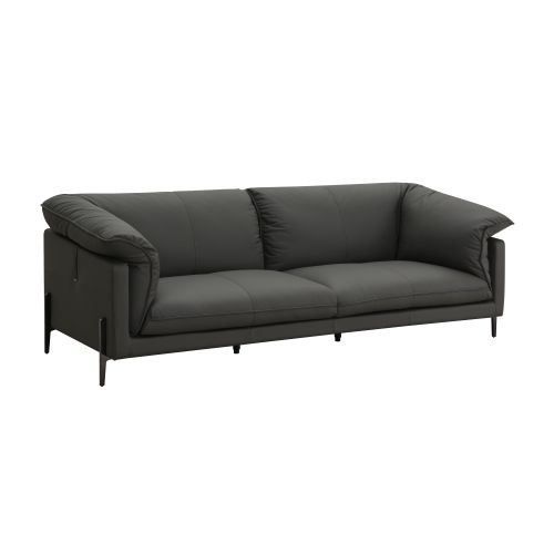 Tadi Black Top Grain Leather Sofa FredCo
