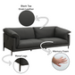 Tadi Black Top Grain Leather Sofa FredCo