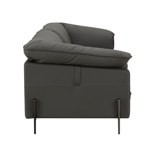 Tadi Black Top Grain Leather Sofa FredCo
