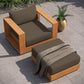 Tahoe 2-Piece Outdoor Patio Acacia Wood Armchair and Ottoman Set by Modway EEI-6800 FredCo