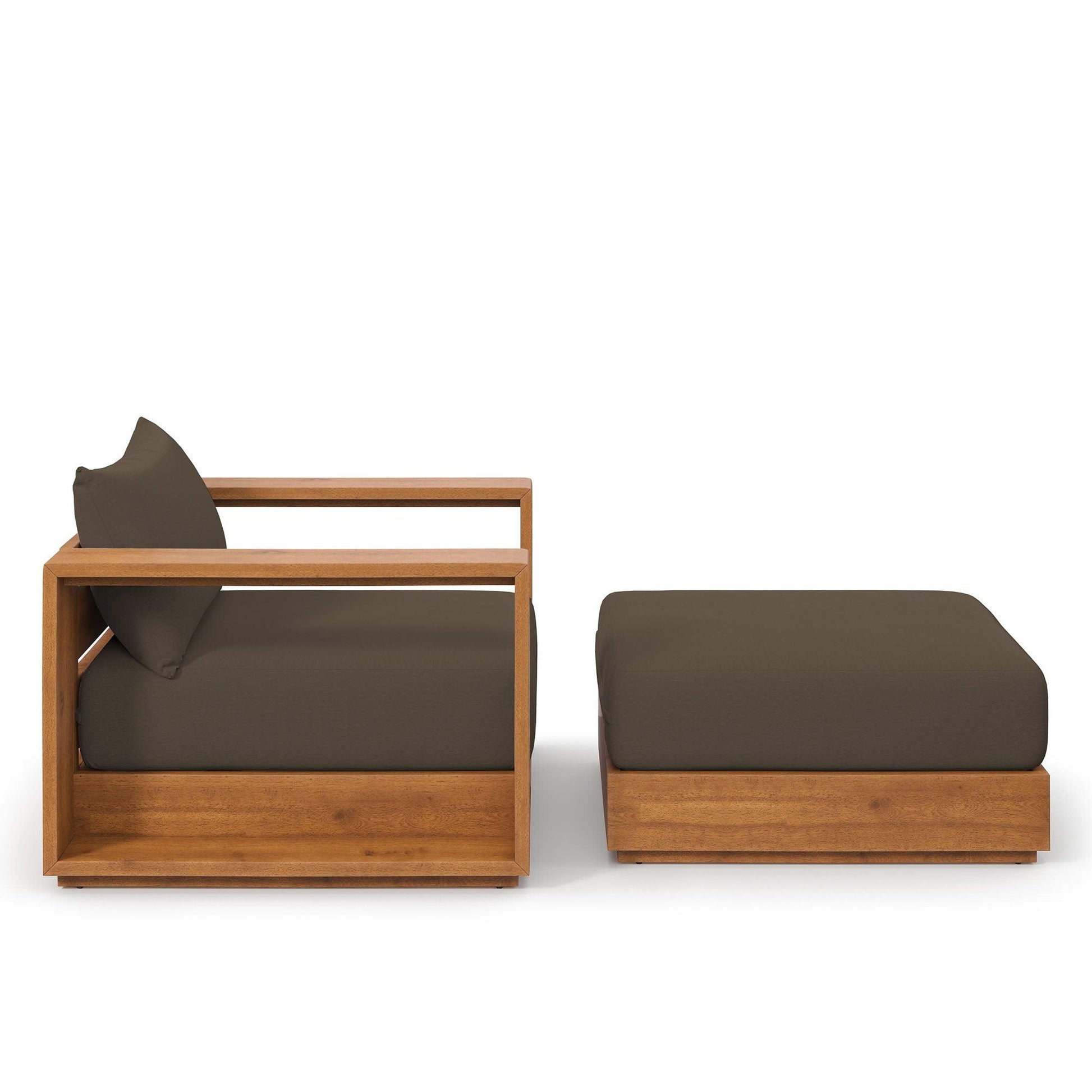 Tahoe 2-Piece Outdoor Patio Acacia Wood Armchair and Ottoman Set by Modway EEI-6800 FredCo