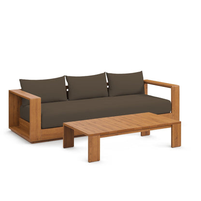 Tahoe 2-Piece Outdoor Patio Acacia Wood Sofa and Coffee Table Set by Modway EEI-6799 FredCo