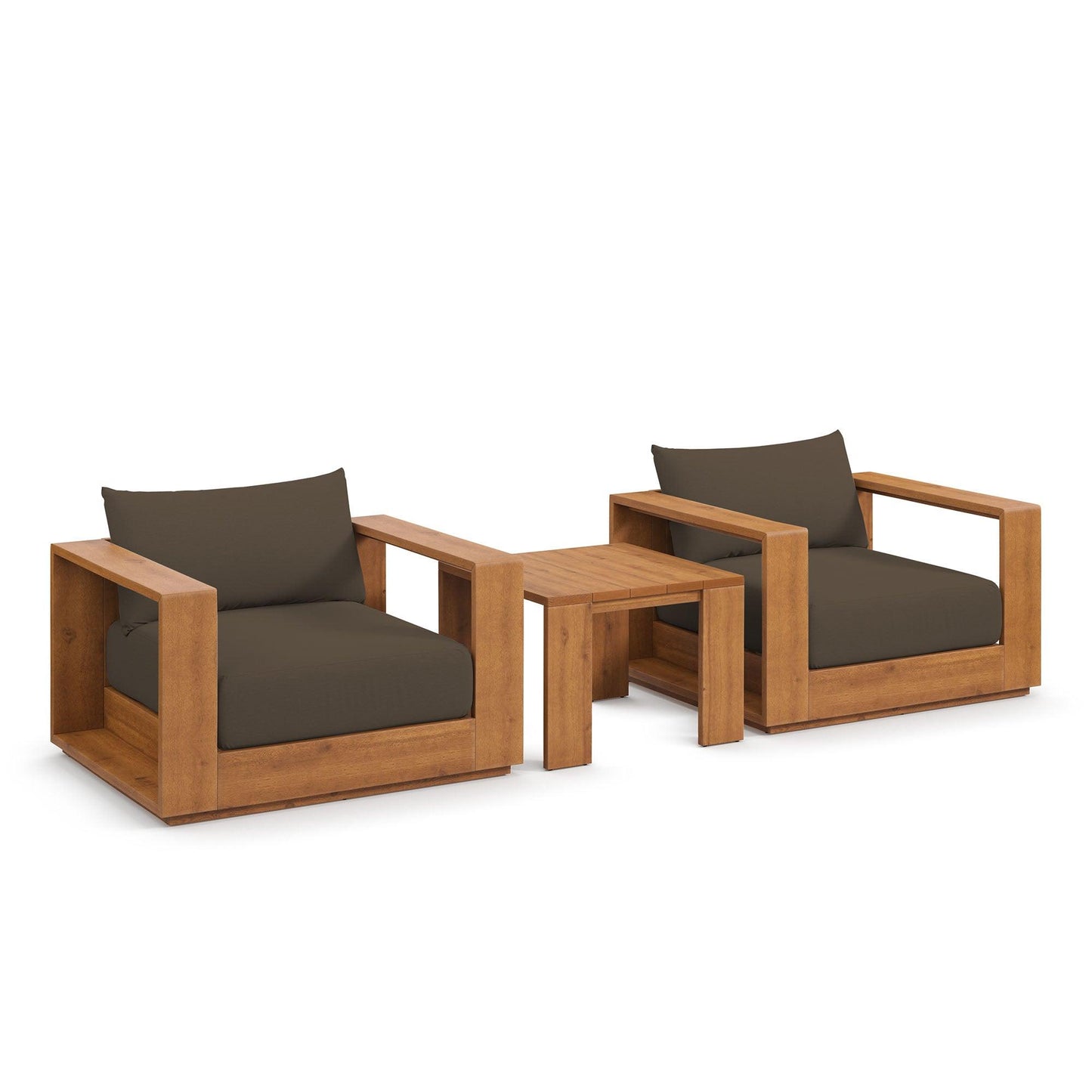 Tahoe 3-Piece Outdoor Patio Acacia Wood Furniture Set by Modway EEI-6798 FredCo