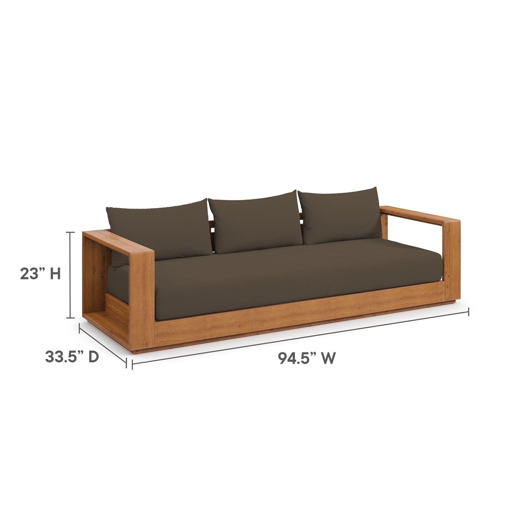 Tahoe 5-Piece Outdoor Patio Acacia Wood Furniture Set by Modway EEI-6801 FredCo