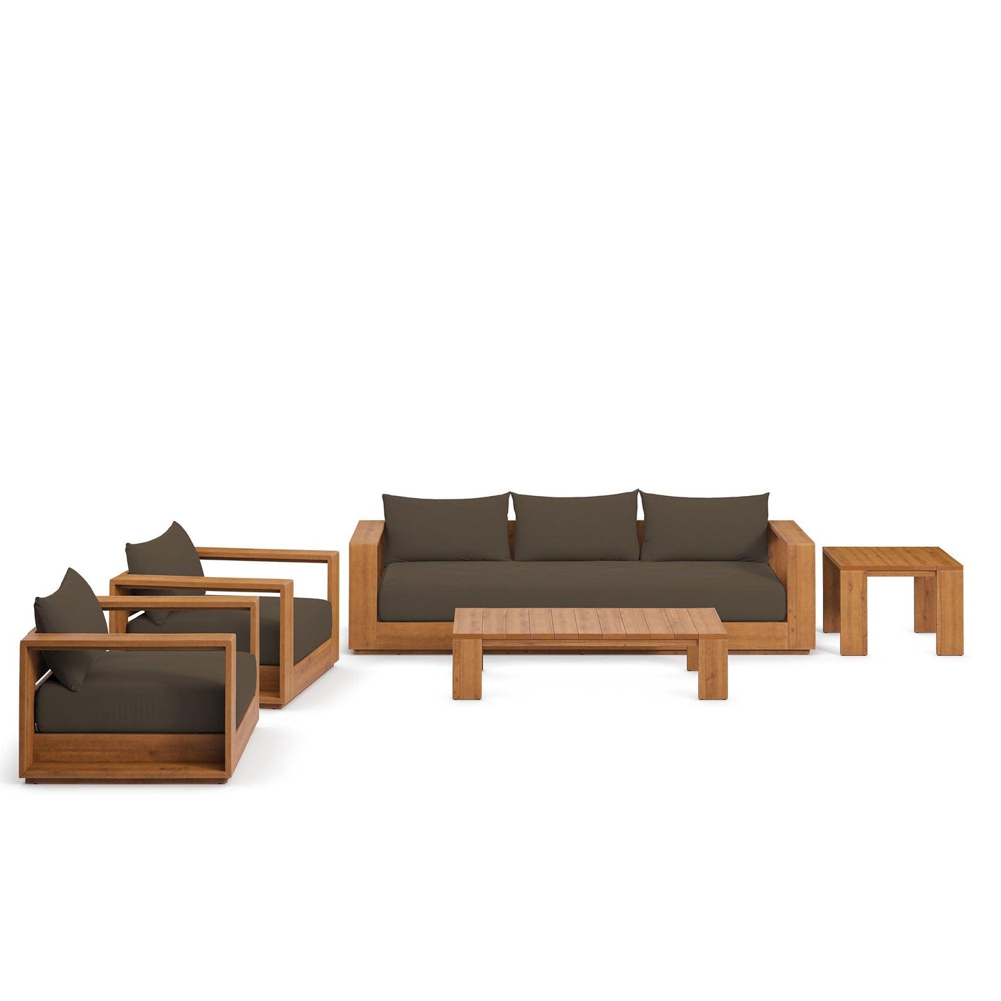 Tahoe 5-Piece Outdoor Patio Acacia Wood Furniture Set by Modway EEI-6801 FredCo