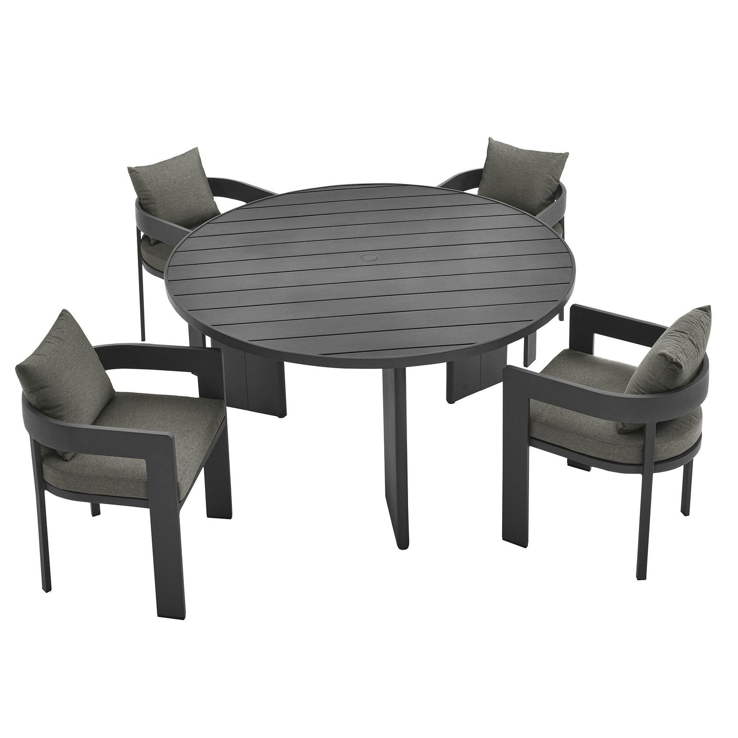 Tahoe 5-Piece Outdoor Patio Aluminum Dining Set by Modway FredCo