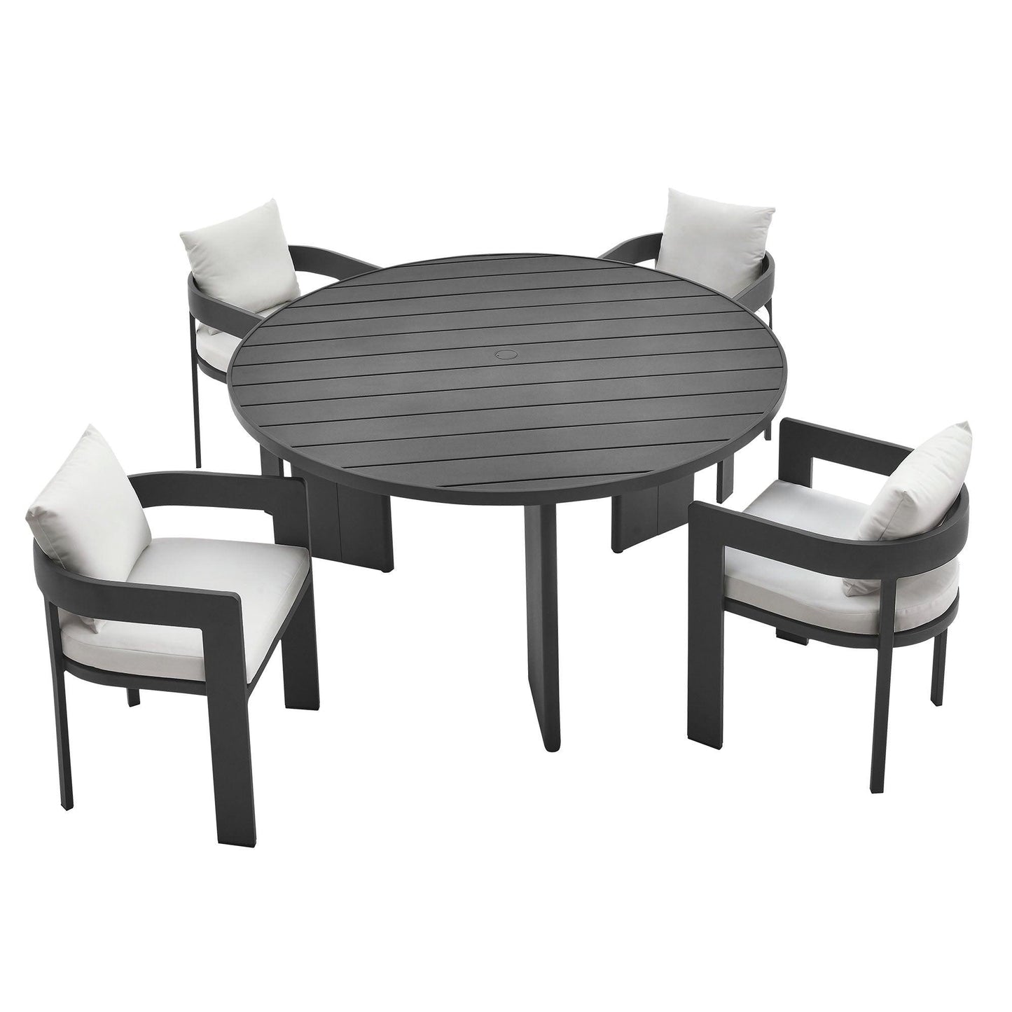 Tahoe 5-Piece Outdoor Patio Aluminum Dining Set by Modway FredCo