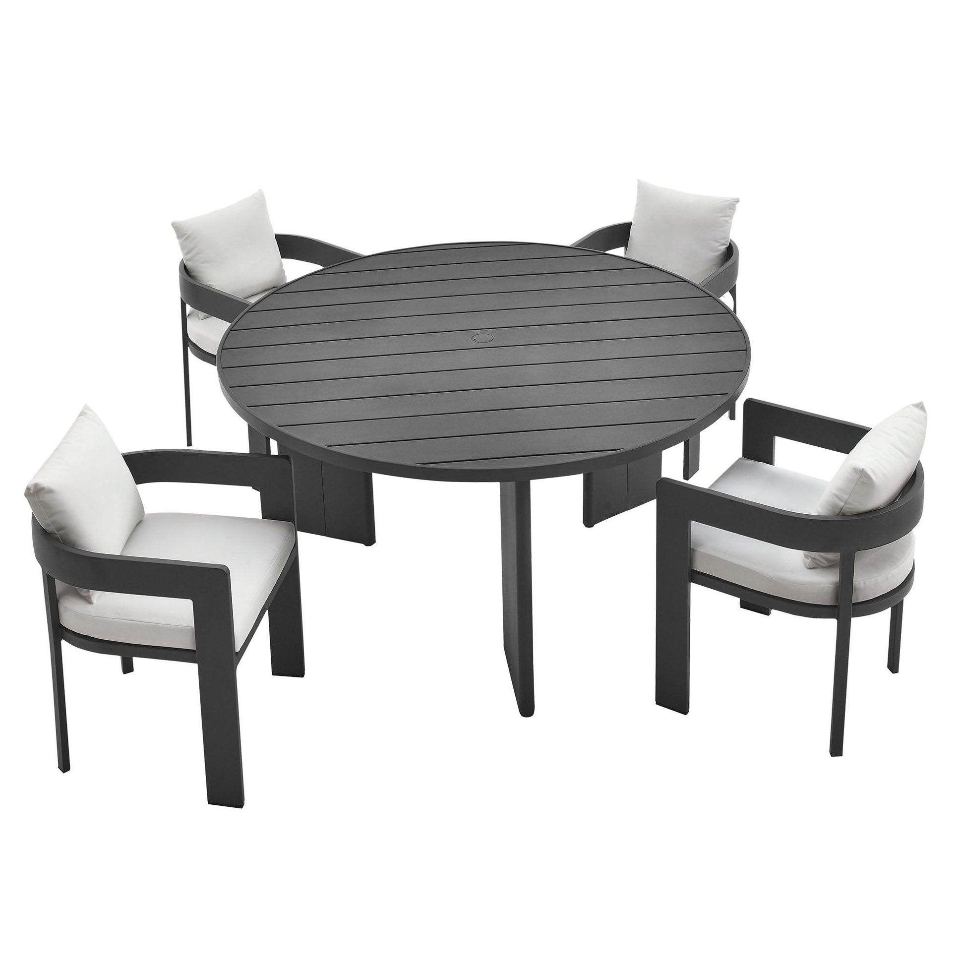 Tahoe 5-Piece Outdoor Patio Aluminum Dining Set by Modway FredCo