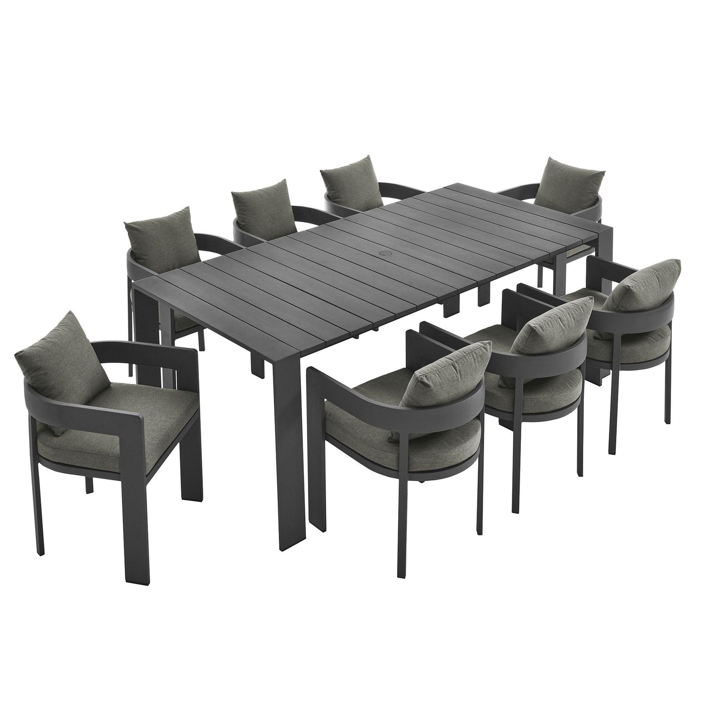 Tahoe 9-Piece Outdoor Patio Aluminum Dining Set by Modway FredCo