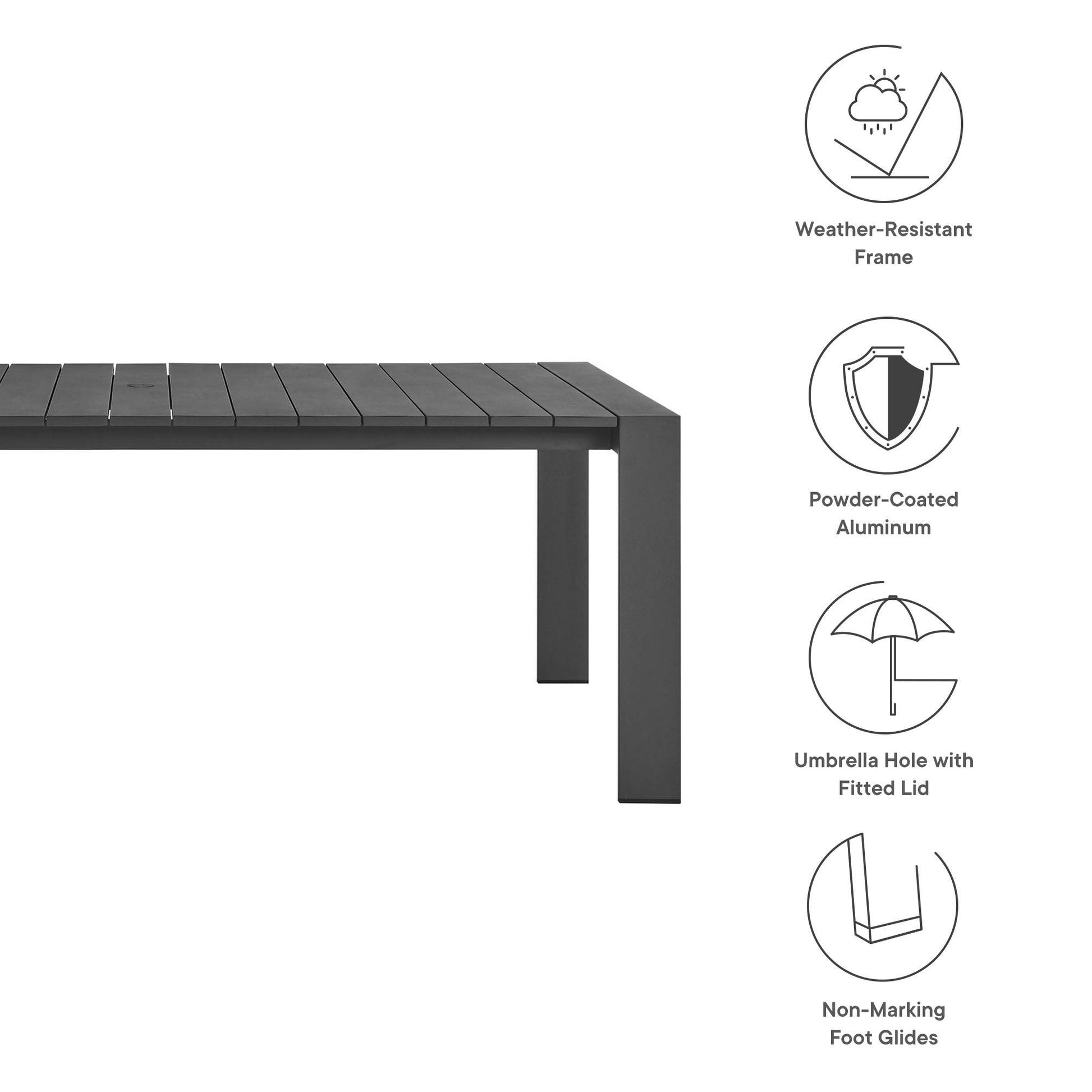 Tahoe 9-Piece Outdoor Patio Aluminum Dining Set by Modway FredCo