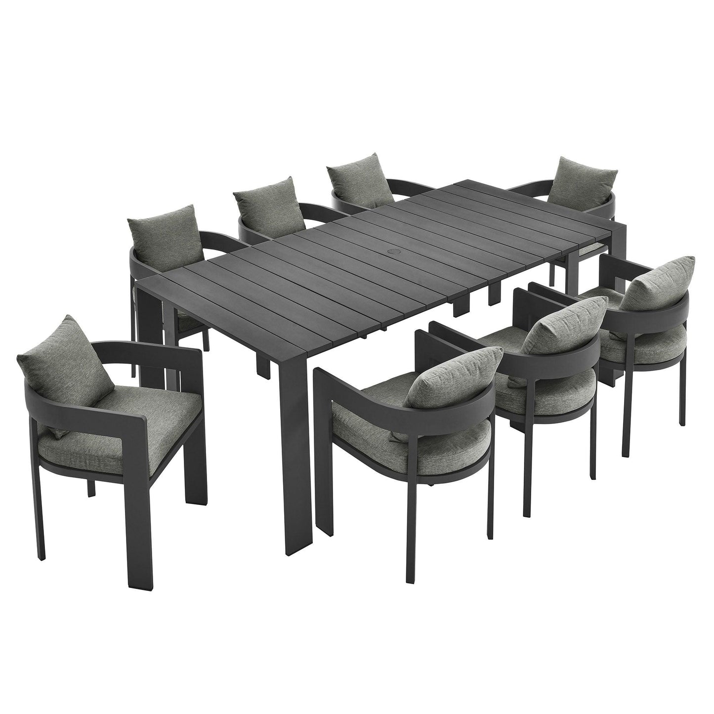 Tahoe 9-Piece Outdoor Patio Aluminum Dining Set by Modway FredCo