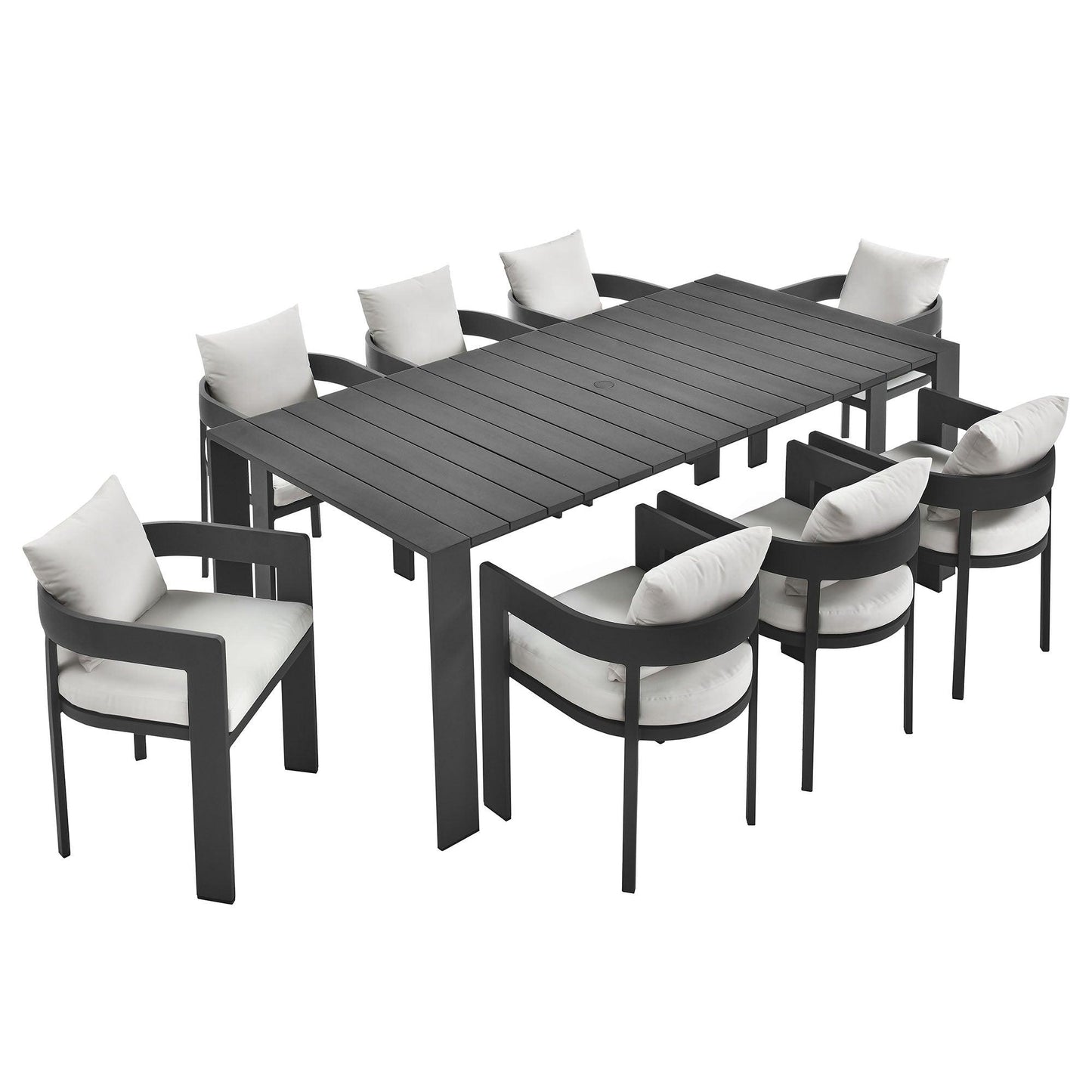 Tahoe 9-Piece Outdoor Patio Aluminum Dining Set by Modway FredCo