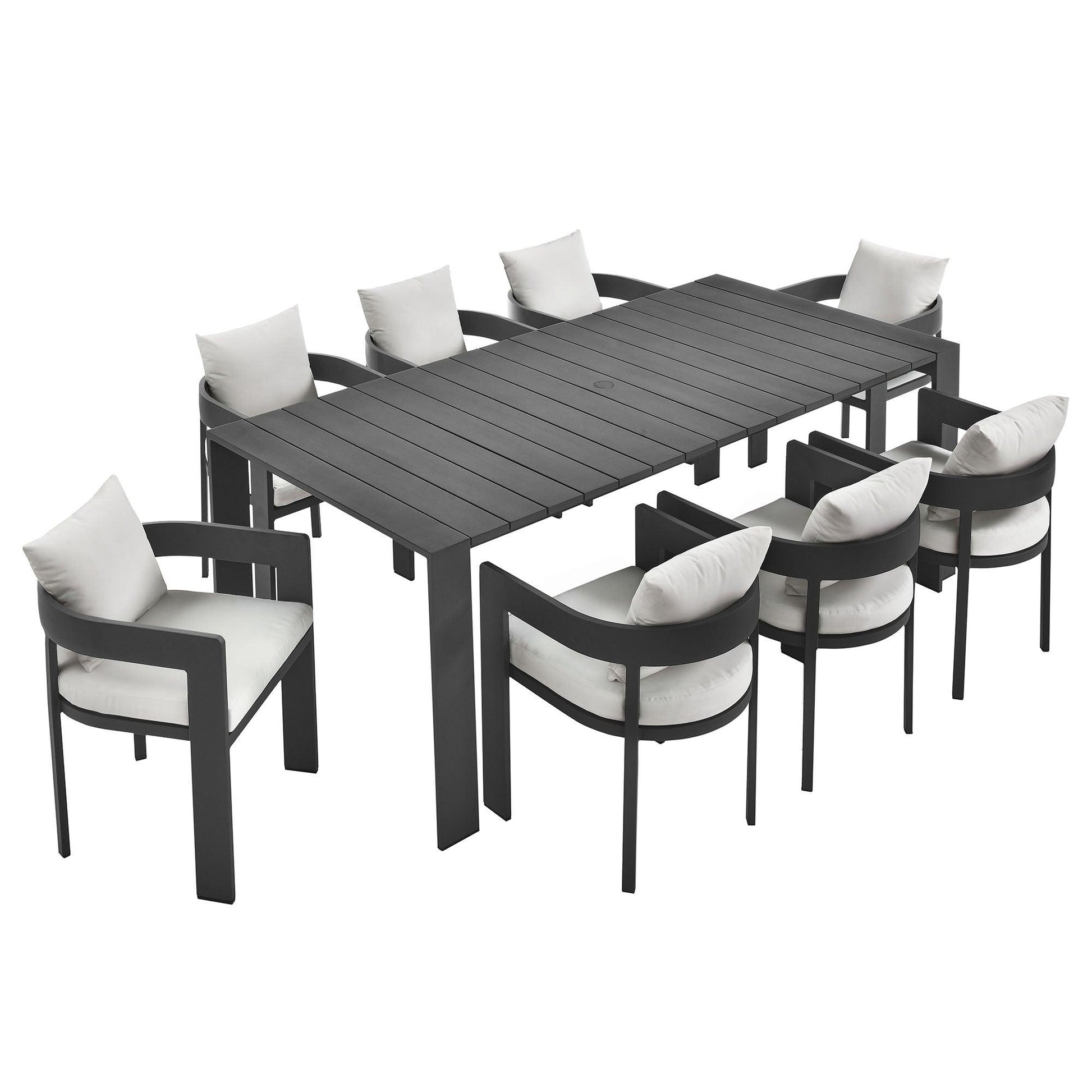 Tahoe 9-Piece Outdoor Patio Aluminum Dining Set by Modway FredCo