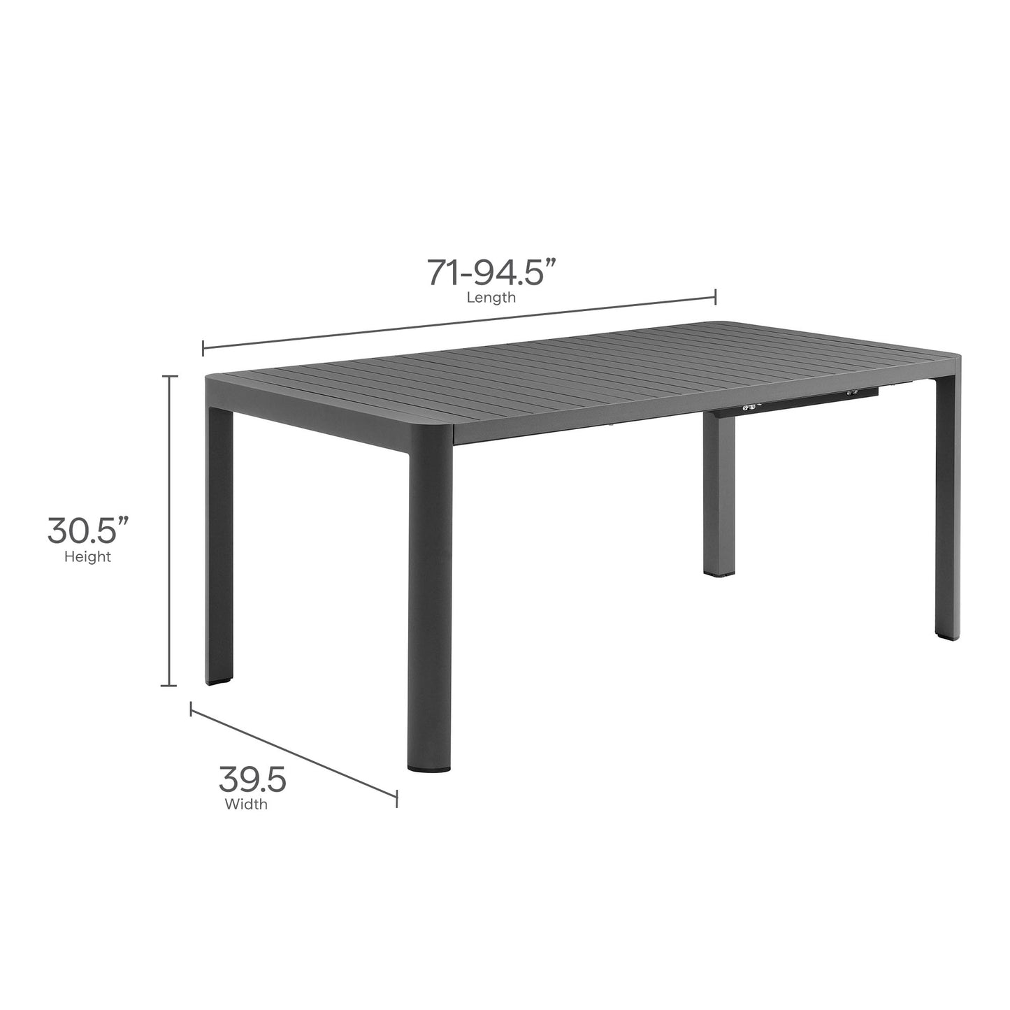 Tahoe 9-Piece Outdoor Patio Aluminum Dining Set With Extendable Table by Modway EEI-7295 FredCo
