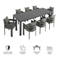 Tahoe 9-Piece Outdoor Patio Aluminum Dining Set With Extendable Table by Modway EEI-7295 FredCo
