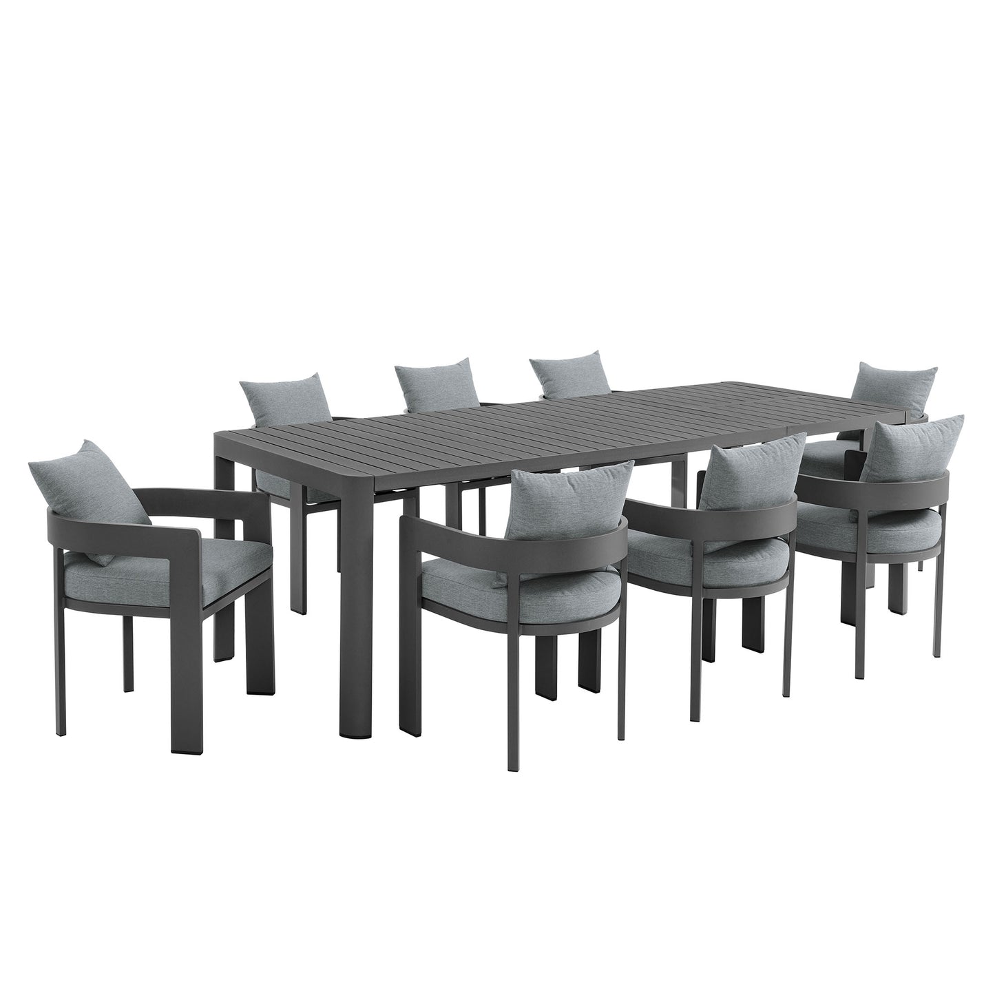 Tahoe 9-Piece Outdoor Patio Aluminum Dining Set With Extendable Table by Modway EEI-7295 FredCo