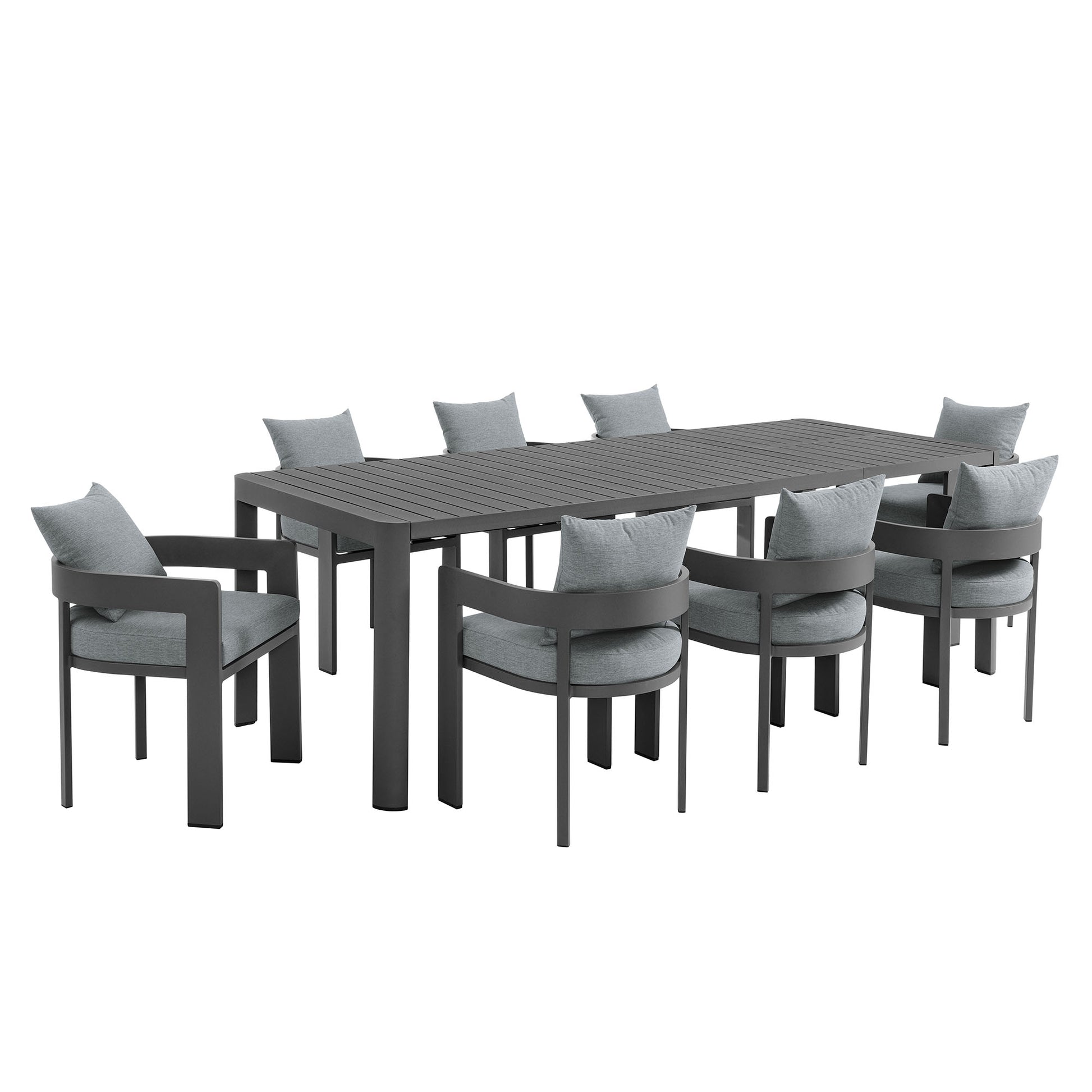 Tahoe 9-Piece Outdoor Patio Aluminum Dining Set With Extendable Table by Modway EEI-7295 FredCo
