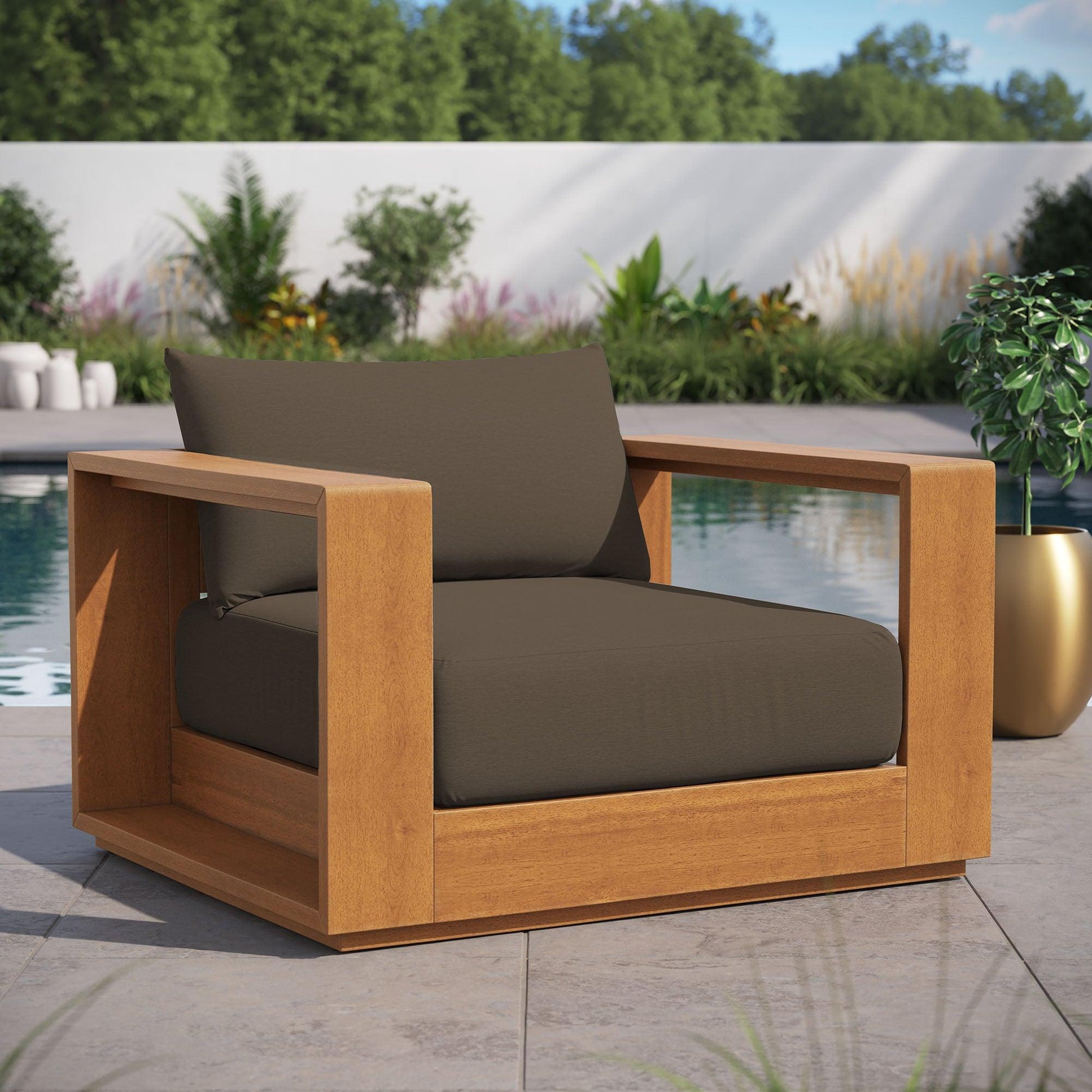 Tahoe Outdoor Patio Acacia Wood Chair by Modway EEI-6782 FredCo