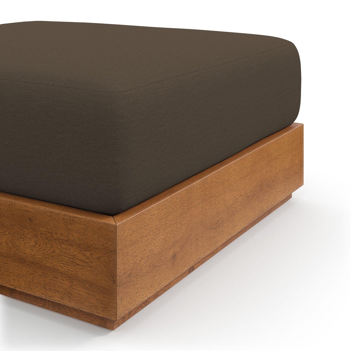 Tahoe Outdoor Patio Acacia Wood Ottoman by Modway EEI-6785 FredCo