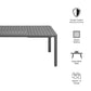 Tahoe Outdoor Patio Aluminum Extendable Dining Table by Modway EEI-7236 FredCo
