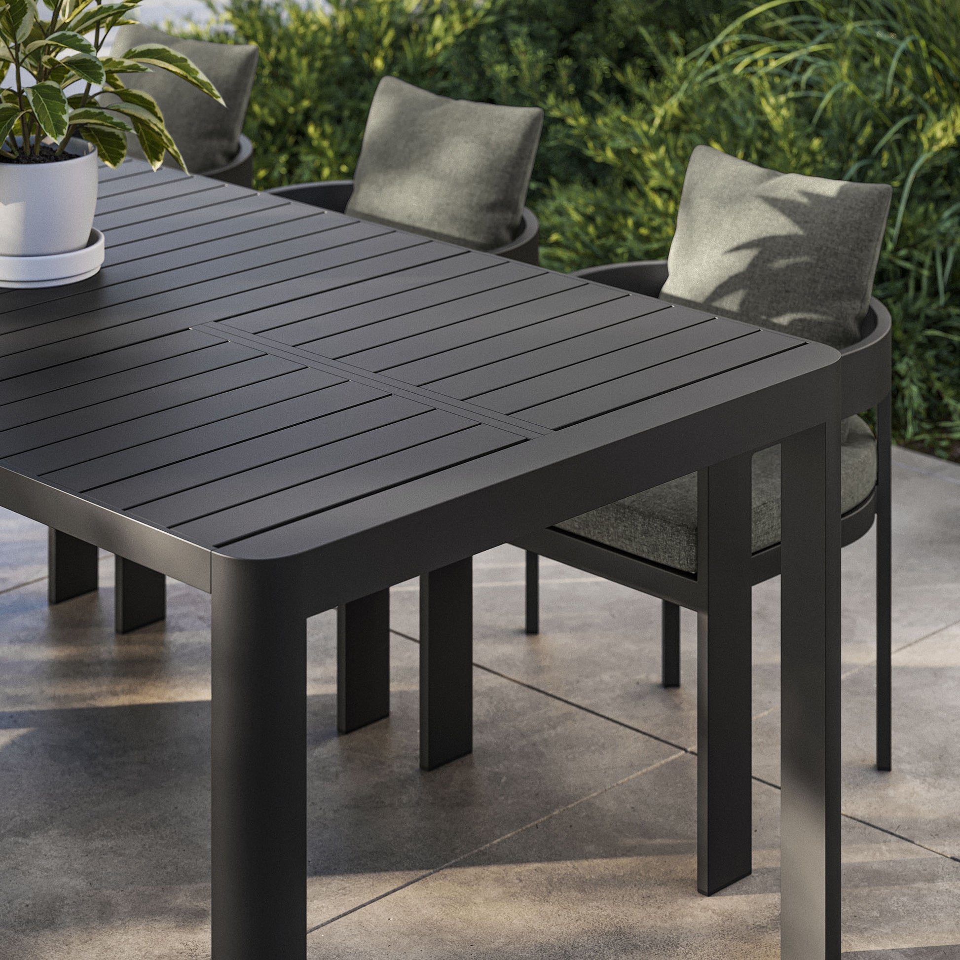 Tahoe Outdoor Patio Aluminum Extendable Dining Table by Modway EEI-7236 FredCo