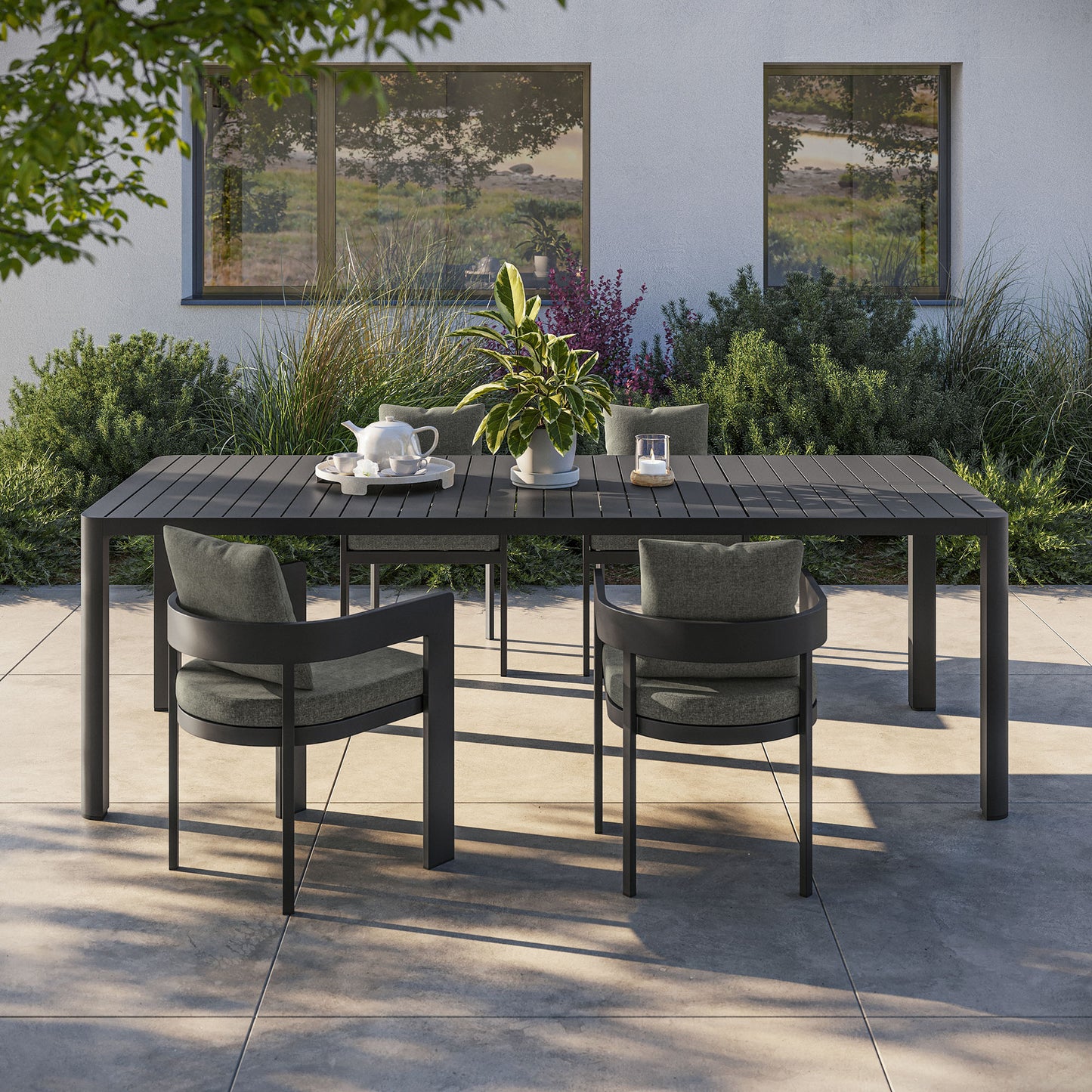 Tahoe Outdoor Patio Aluminum Extendable Dining Table by Modway EEI-7236 FredCo