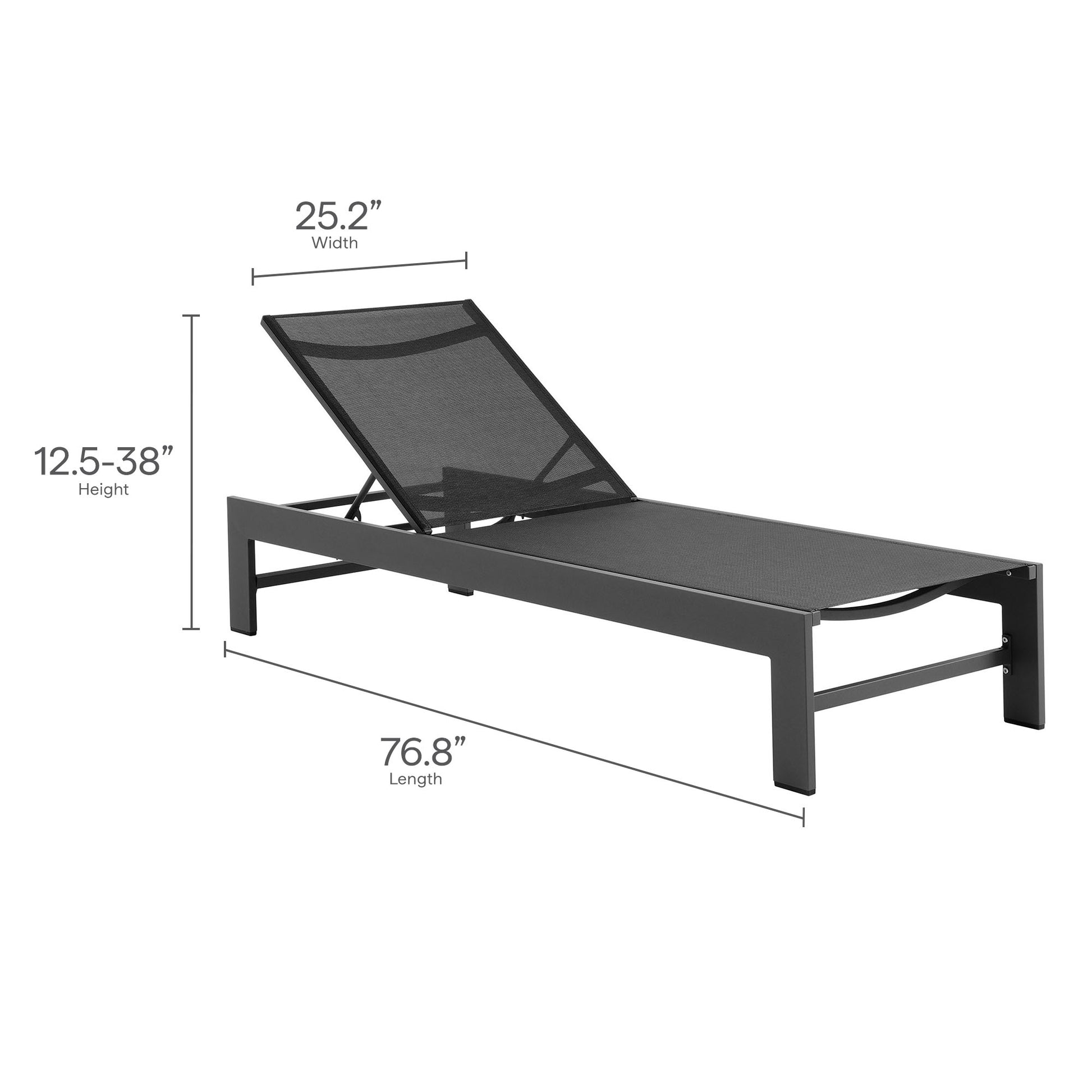 Tahoe Outdoor Patio Mesh and Aluminum Chaise Lounge by Modway EEI-7235 FredCo